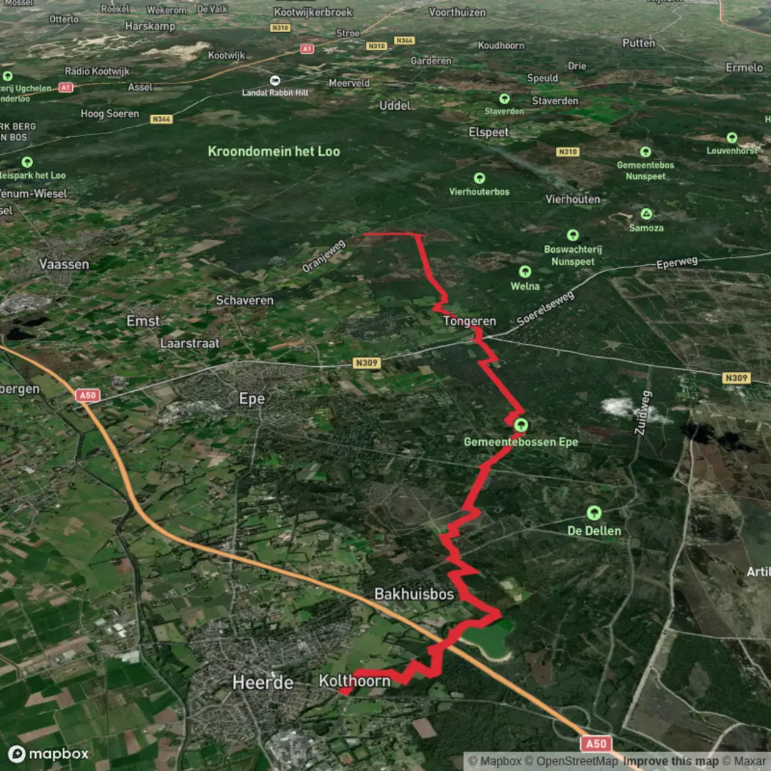 An image depicting the trail 1327-roots-natuurpad-etappe-17 and its surrounding area.