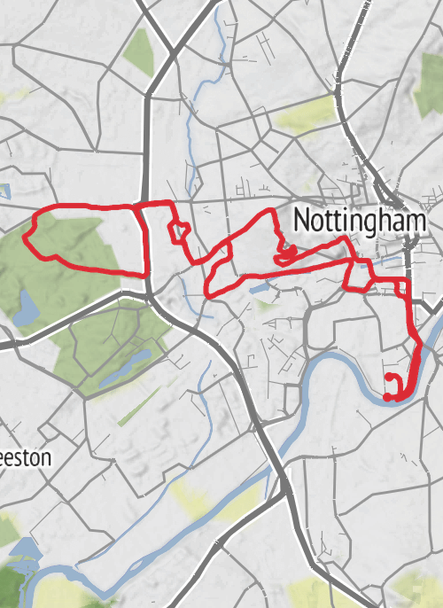 Nottingham - Robin Hood Half & Mini Marathon (Half Marathon) mobile static map