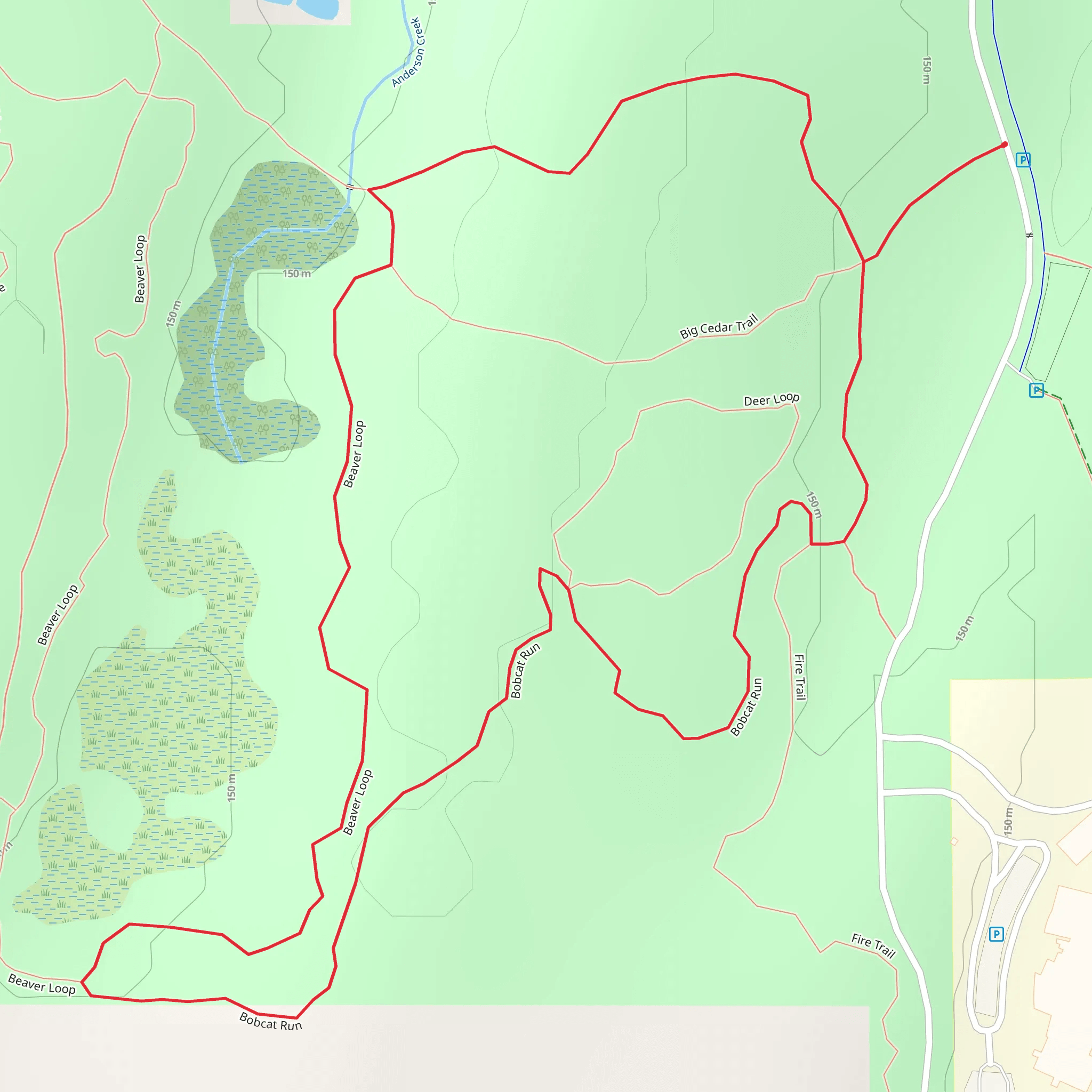 Beaver Loop and Bobcat Run Loop mobile static map