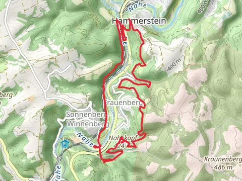 Nahekopf, Nahepanorama and Weibersprung via Pfad des Jägers