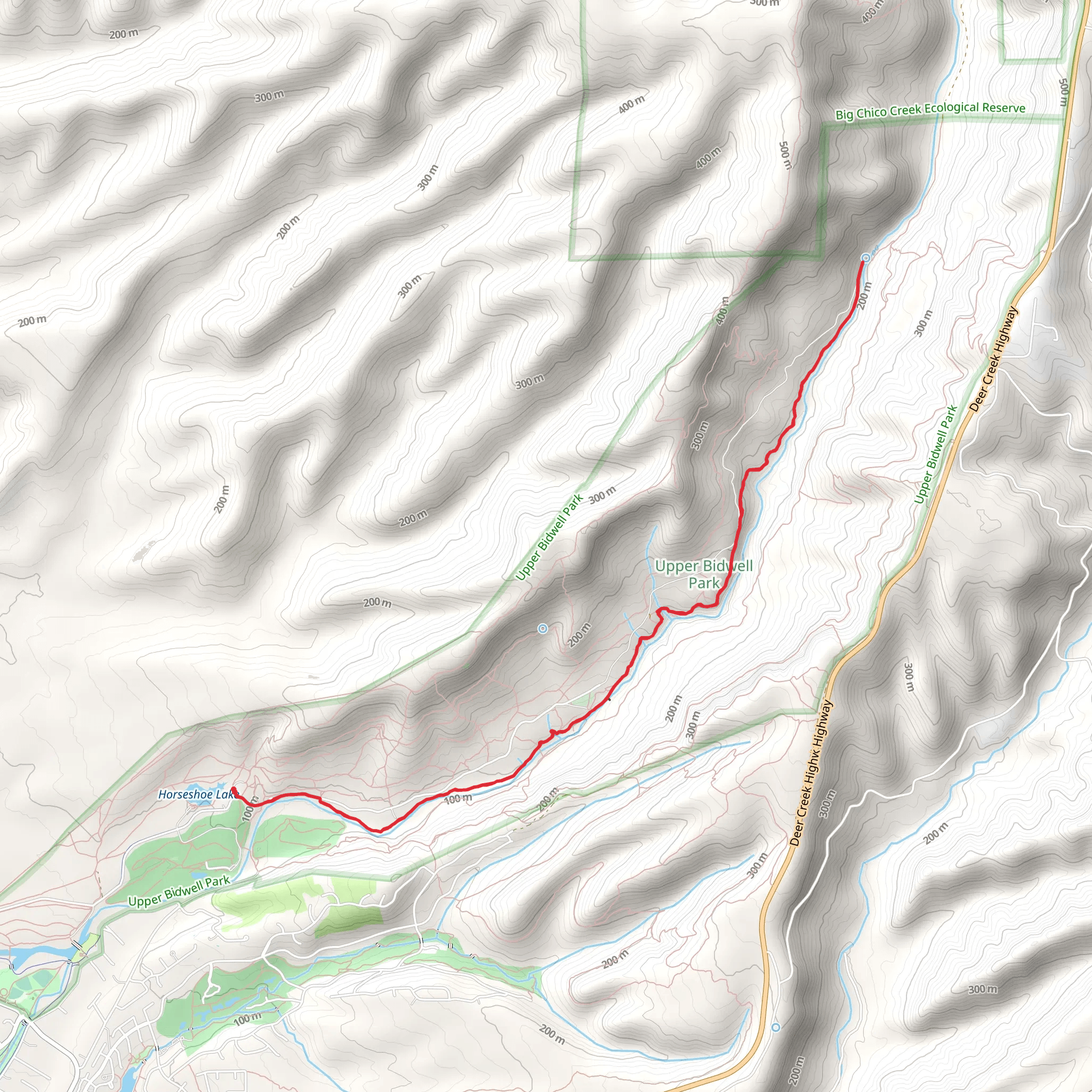 Yahi Trail - Horseshoe Lake mobile static map