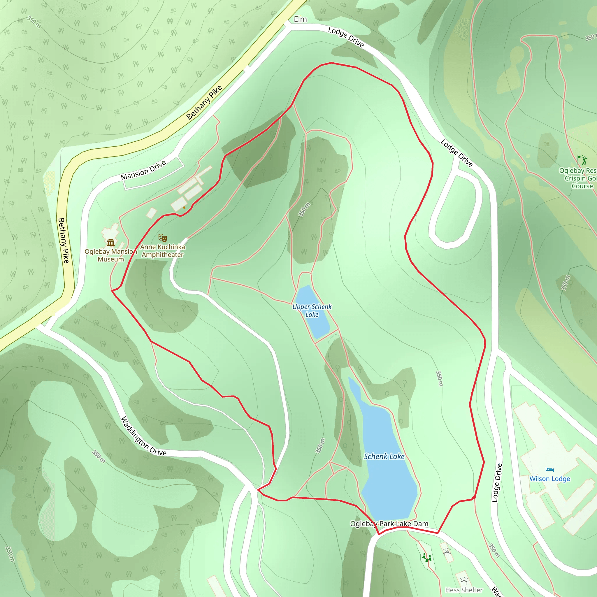 Upper Schenk Lake and Schenk Lake Loop mobile static map