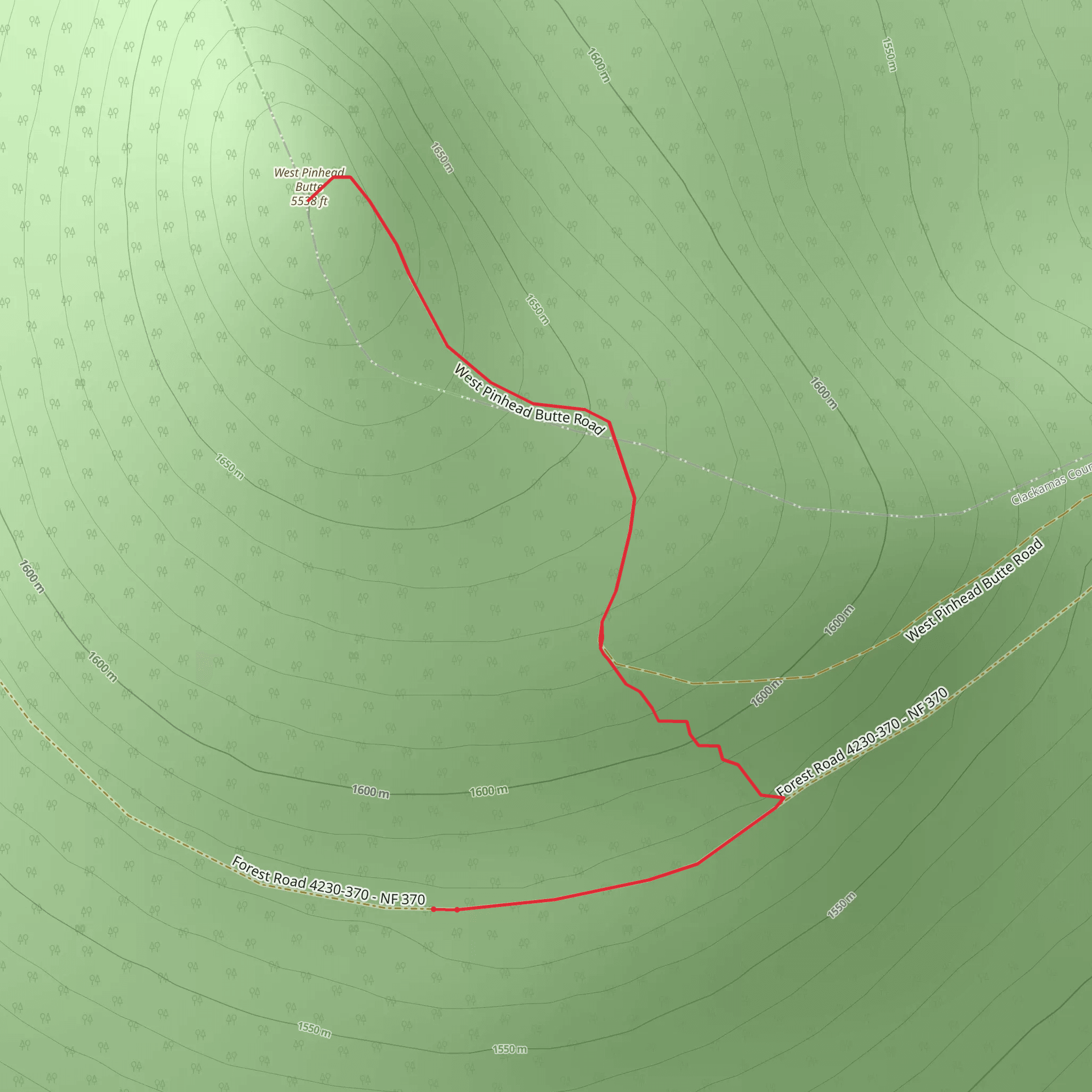 West Pinhead Butte mobile static map