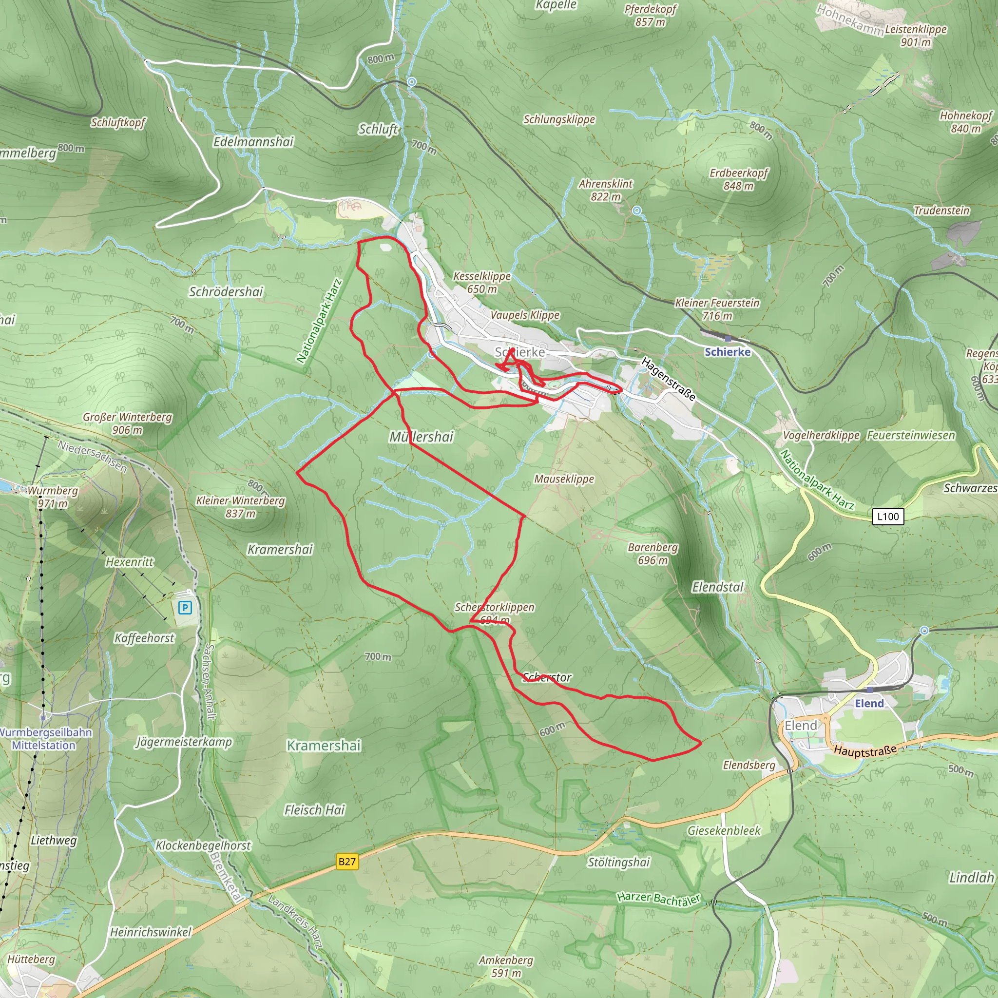 Gestellweg, Braunlager Weg and Ulmer Weg mobile static map
