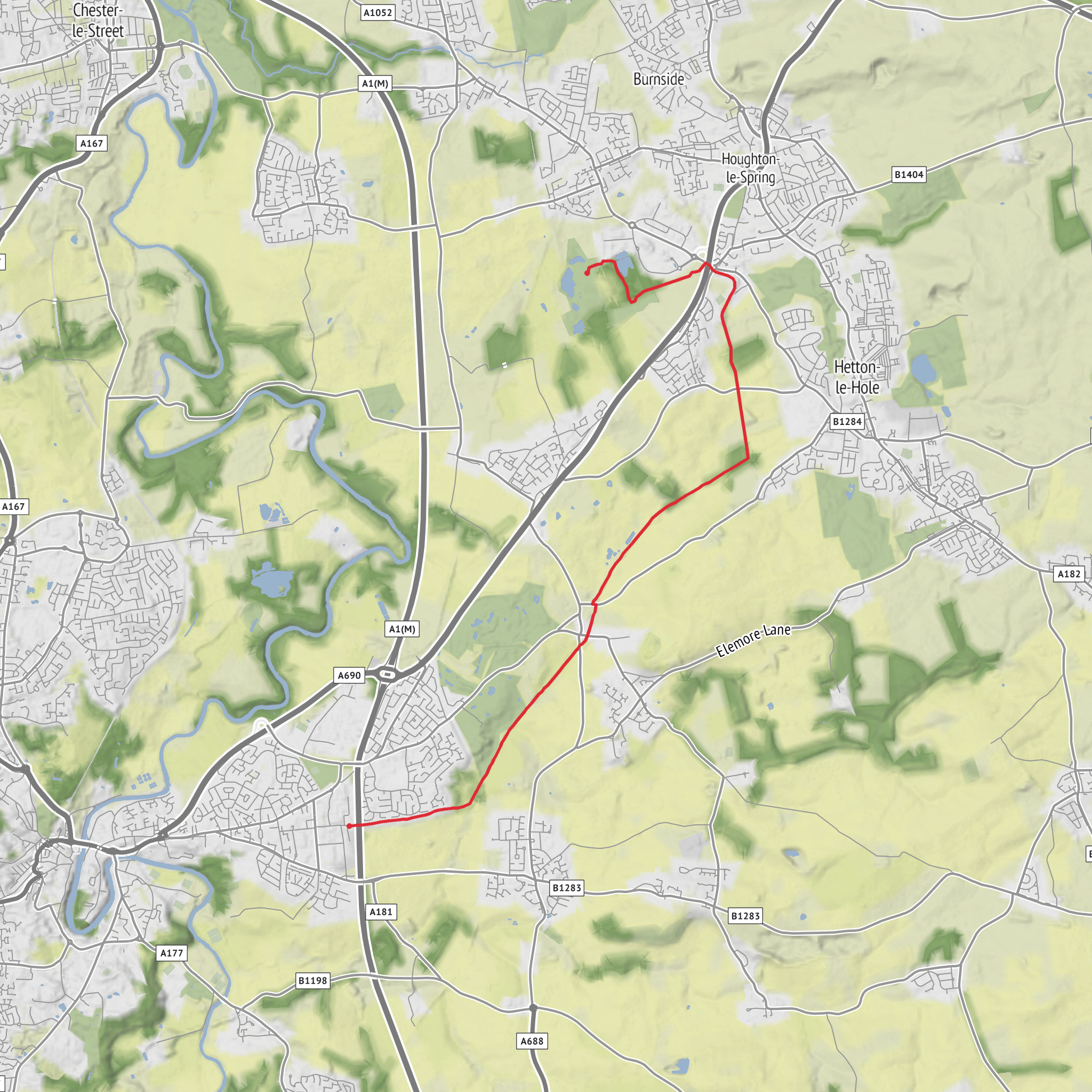 Raintop Bridge and Joe's Pond Loop mobile static map