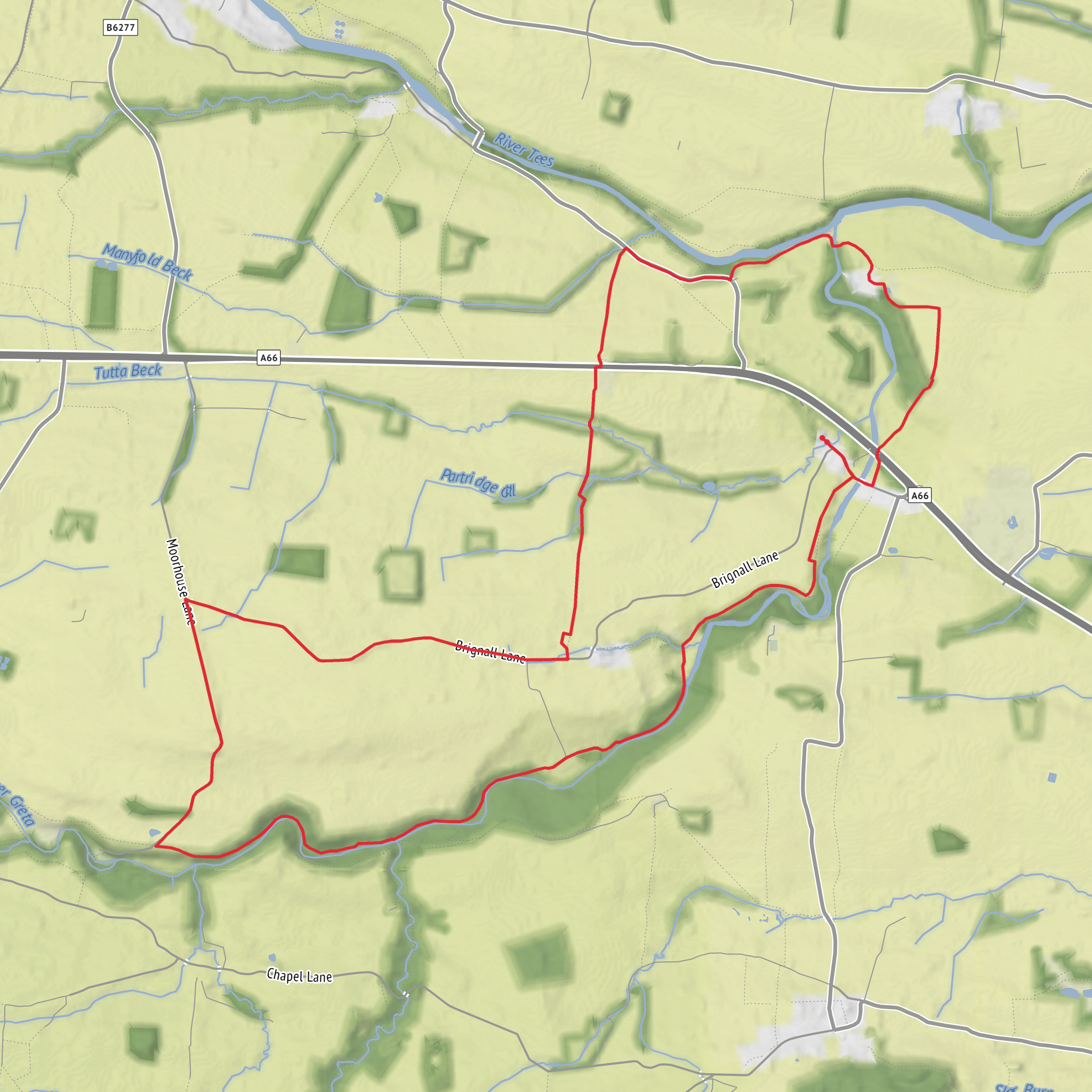 Brignall Banks, Rokeby & Mortham Circular mobile static map