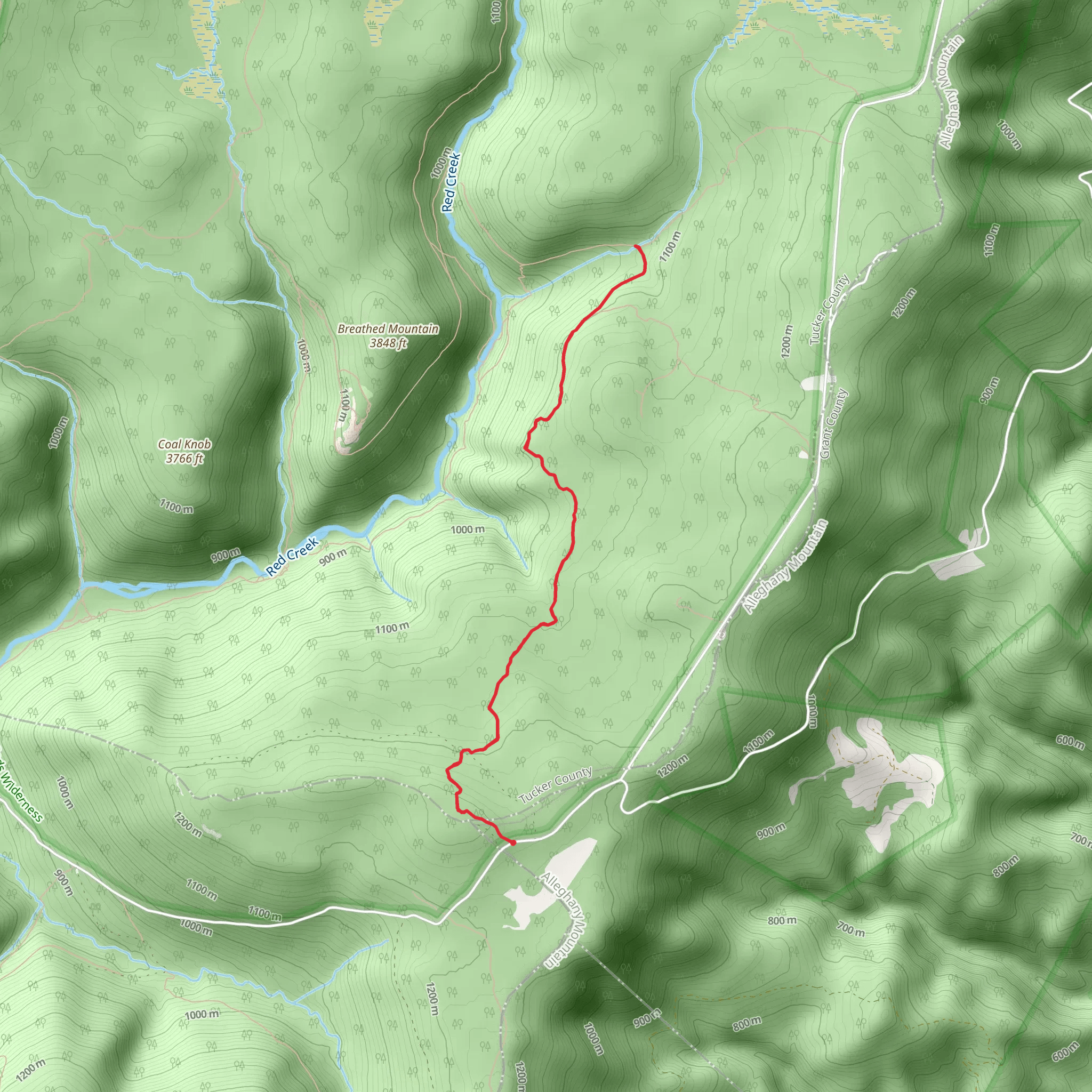 Dolly Sods Road mobile static map