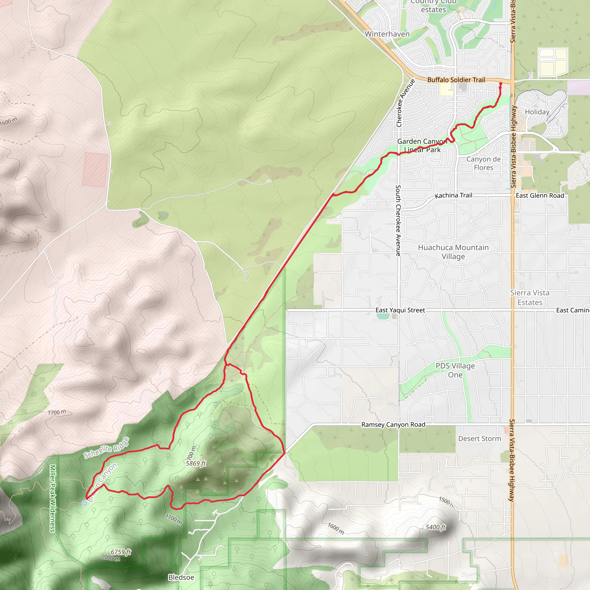 Brown Canyon Spring Loop mobile static map