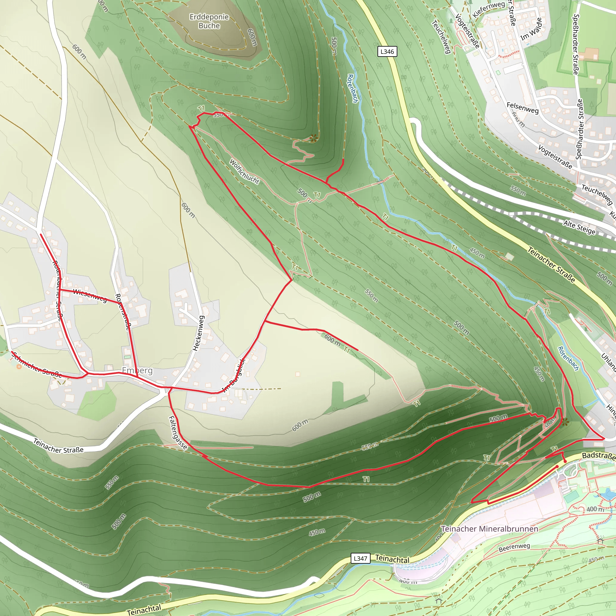 Emberg and Schlossberg Hutte Loop mobile static map
