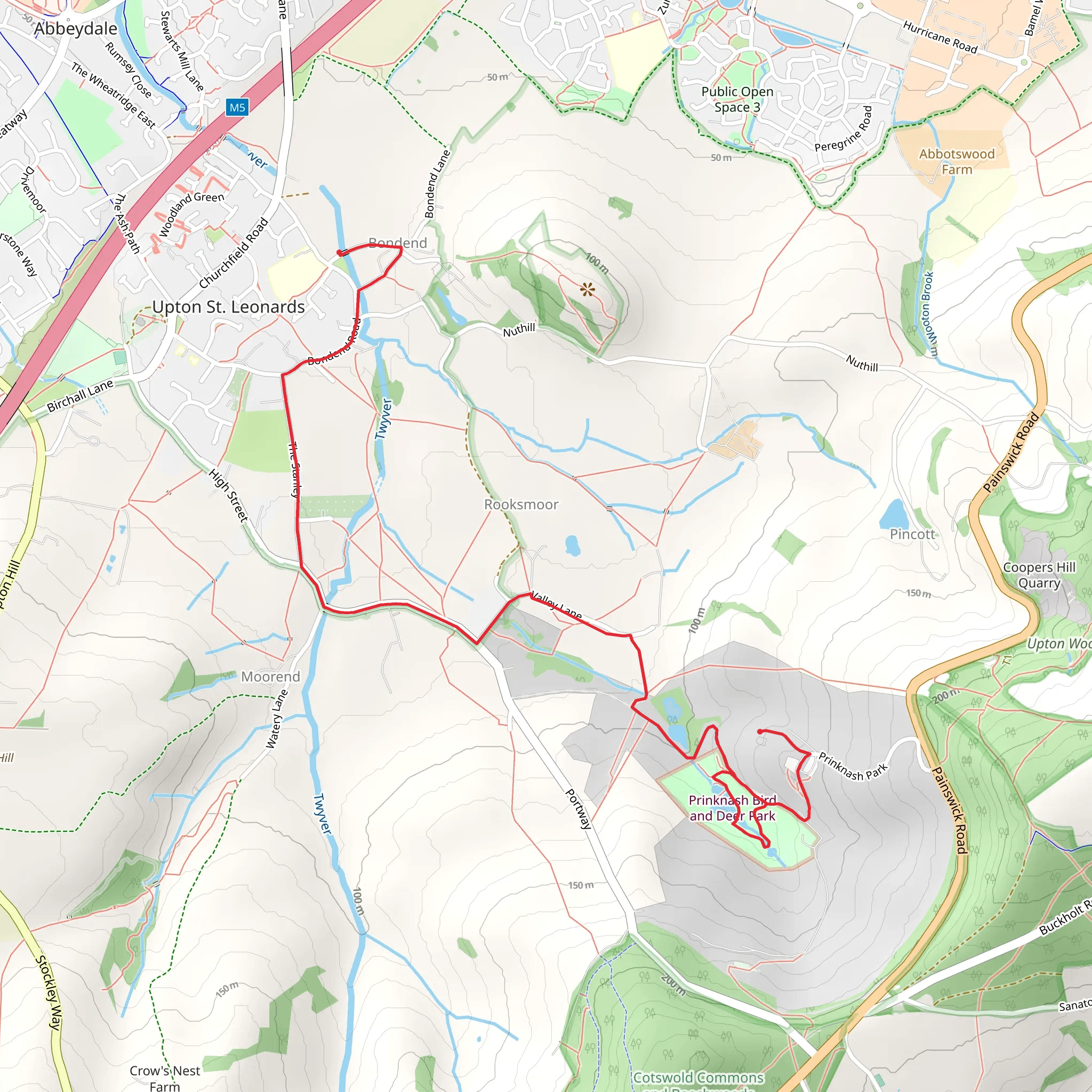 Prinknash Park Walk mobile static map