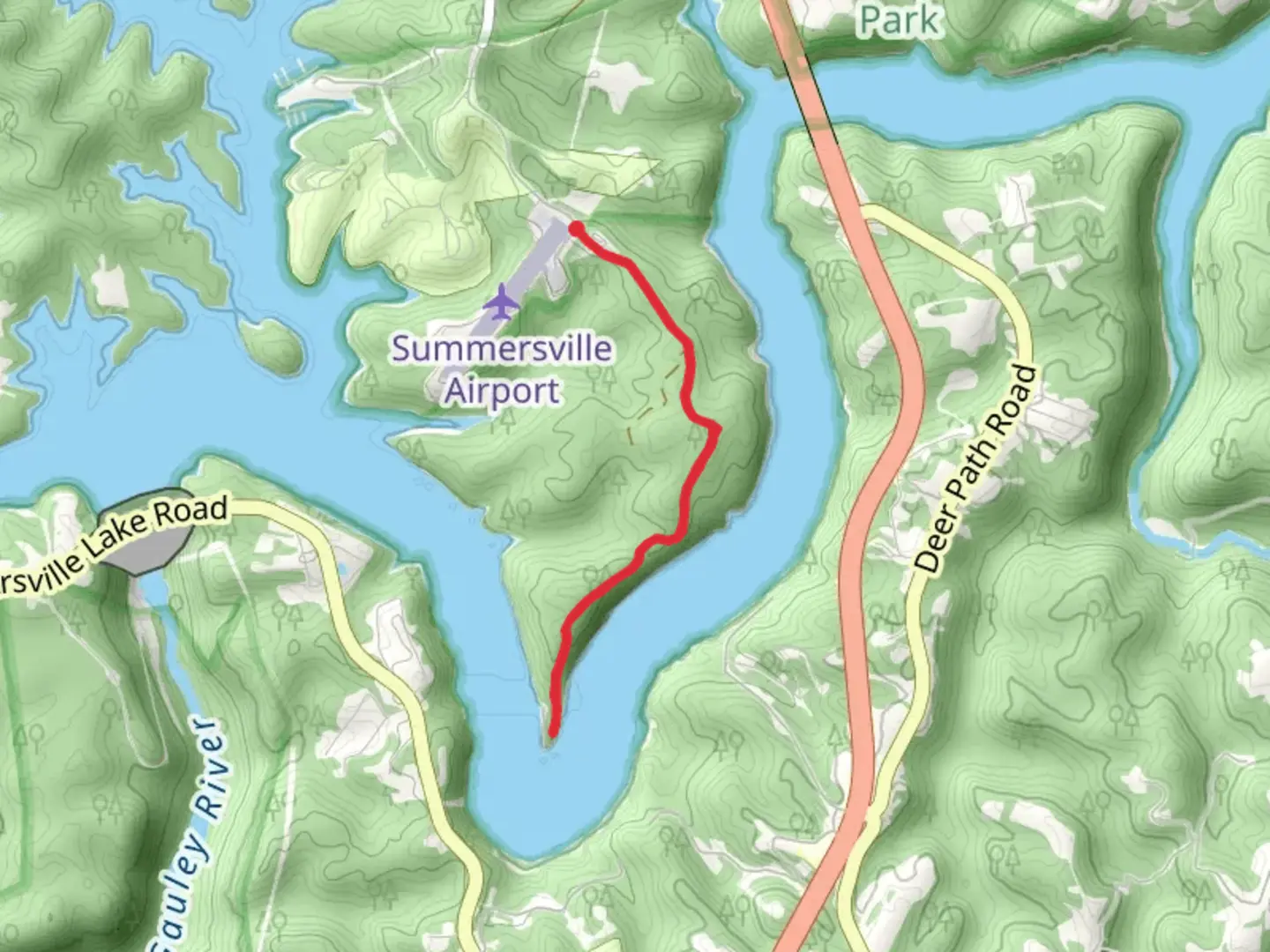 An image depicting the trail Long Point Run Trail and its surrounding area.