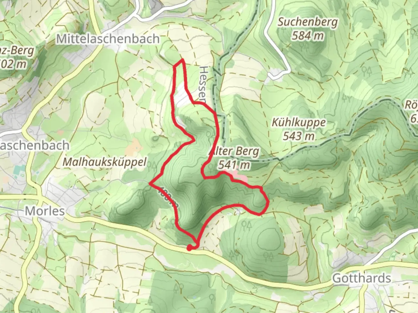 An image depicting the trail Rundweg Weinberg Loop and its surrounding area.