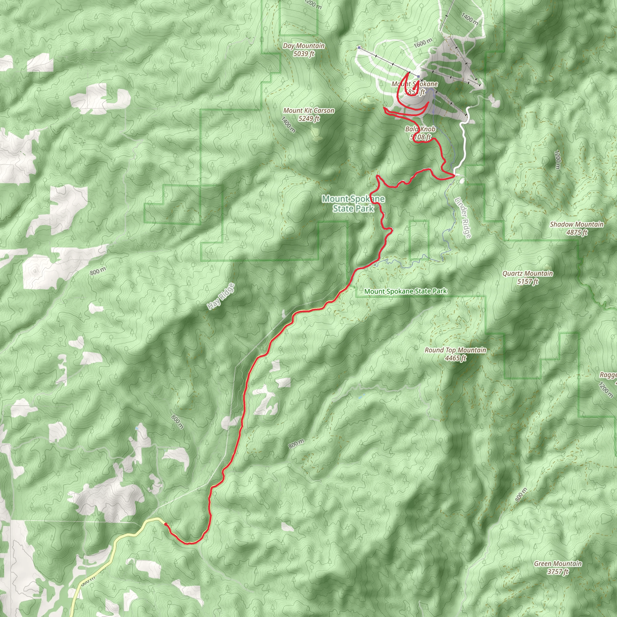 Mount Spokane and Dedman Creek Walk mobile static map