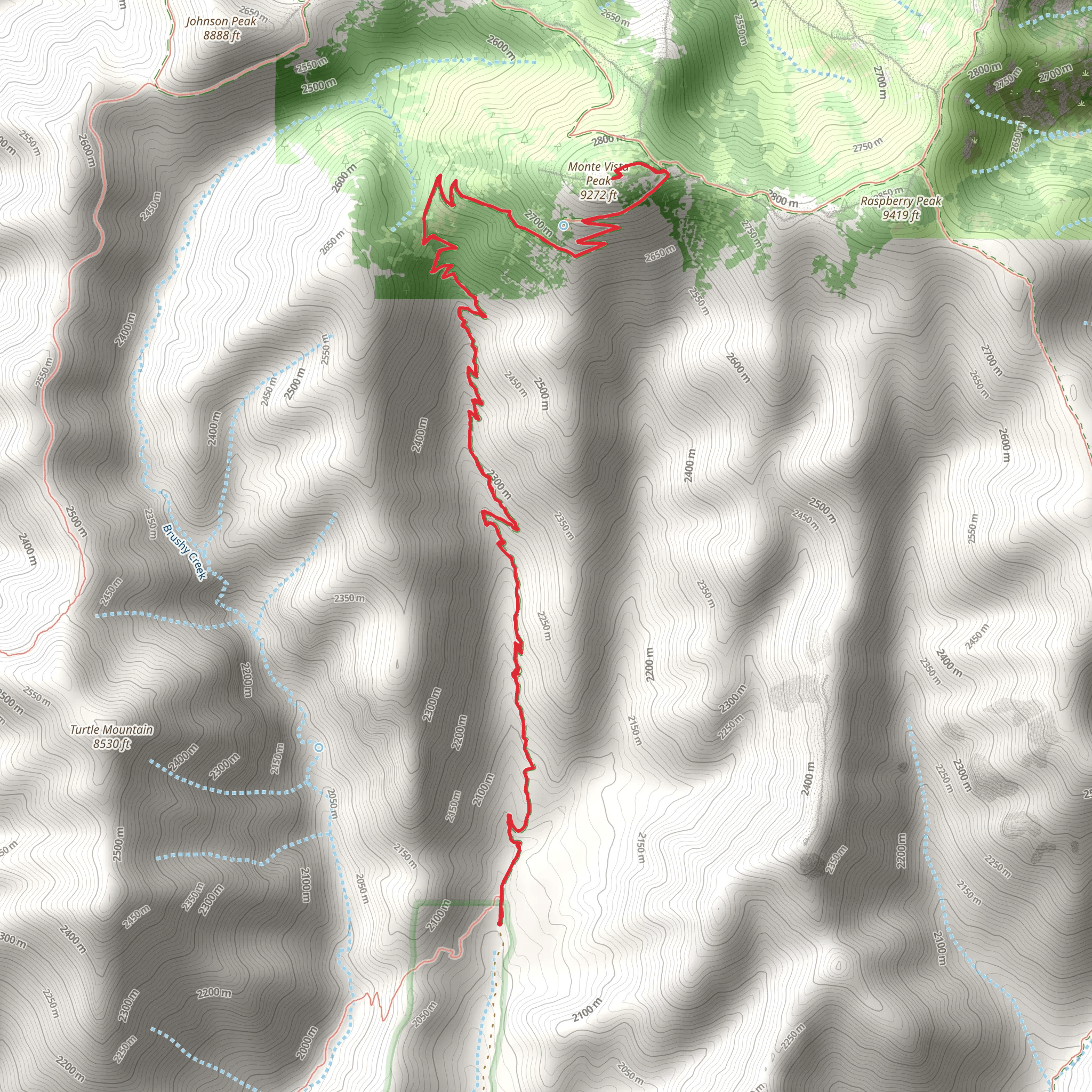 Monte Vista Peak Trail mobile static map