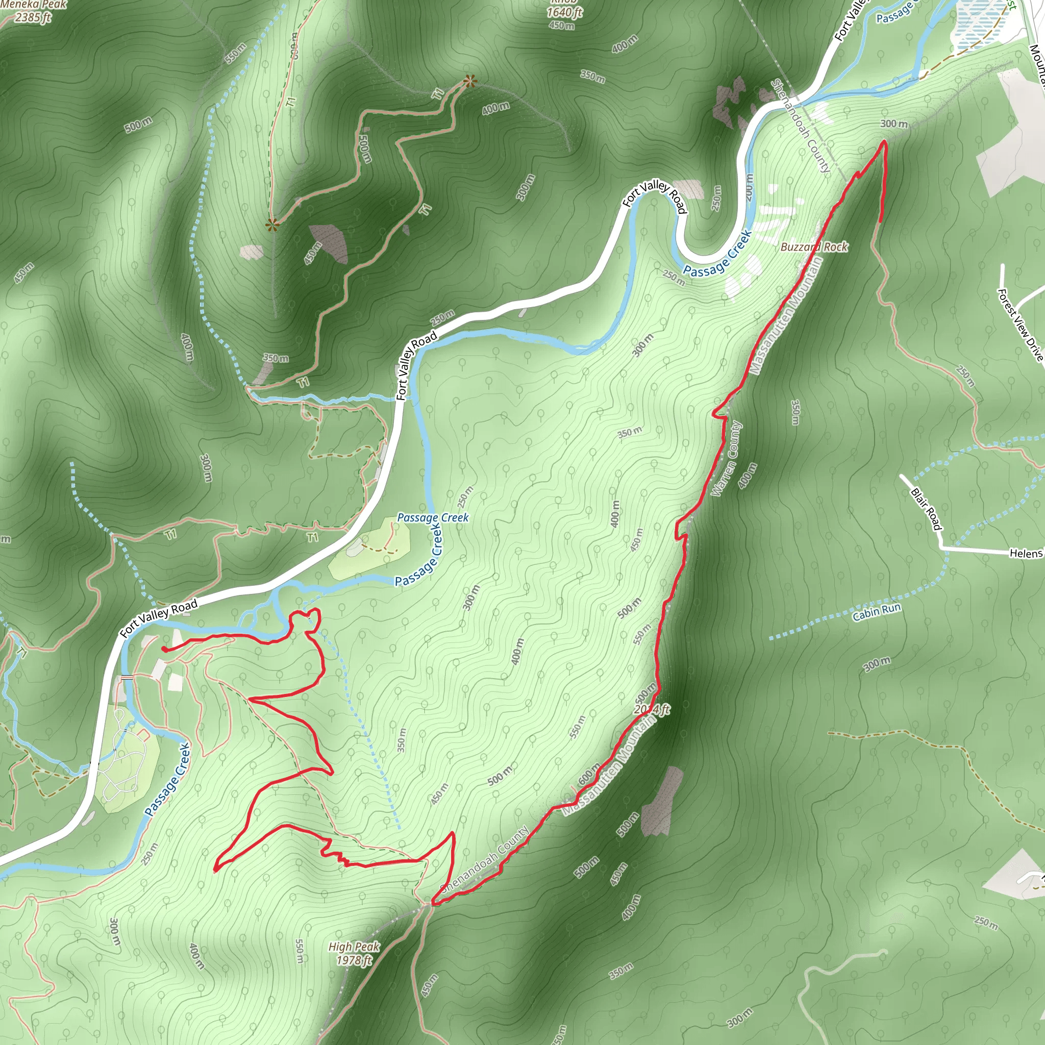 Tuscarora Trail and Buzzard Rock Trail mobile static map