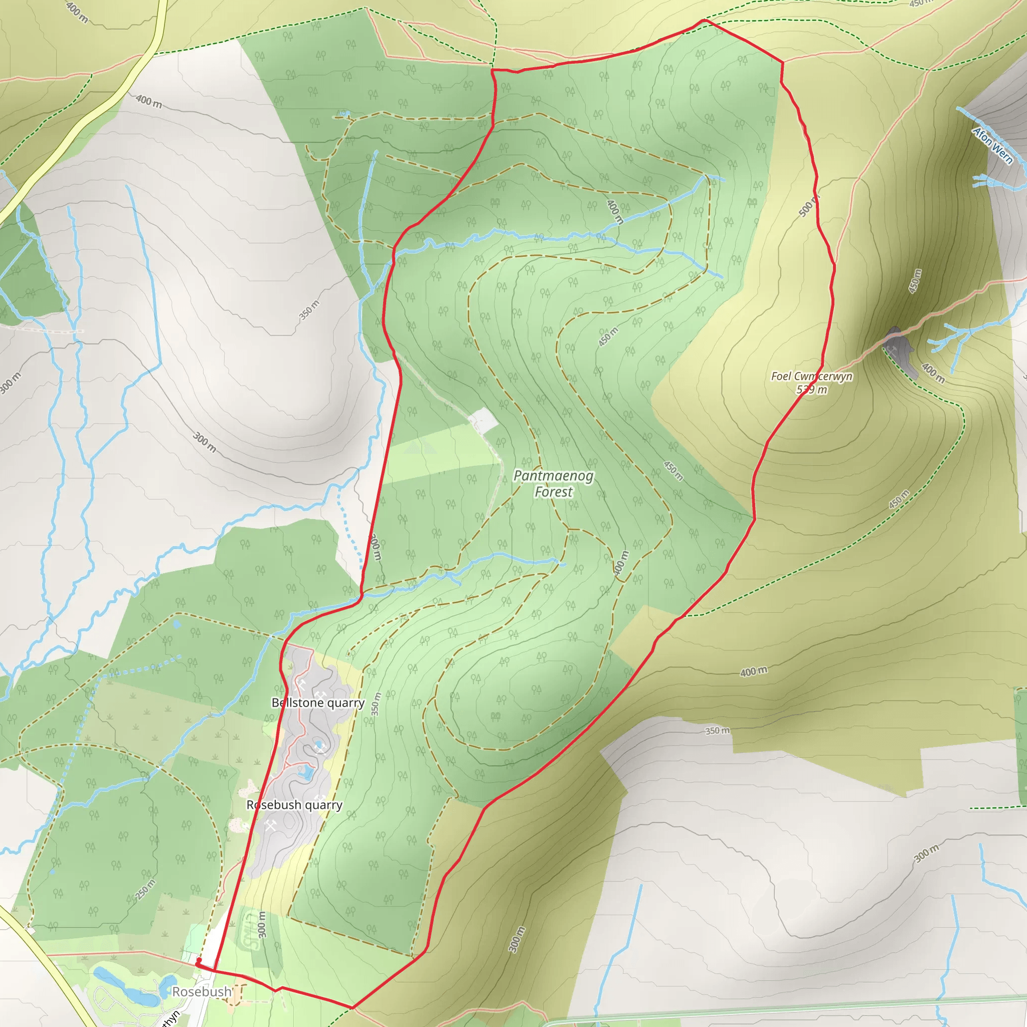 Rosebush Walk mobile static map