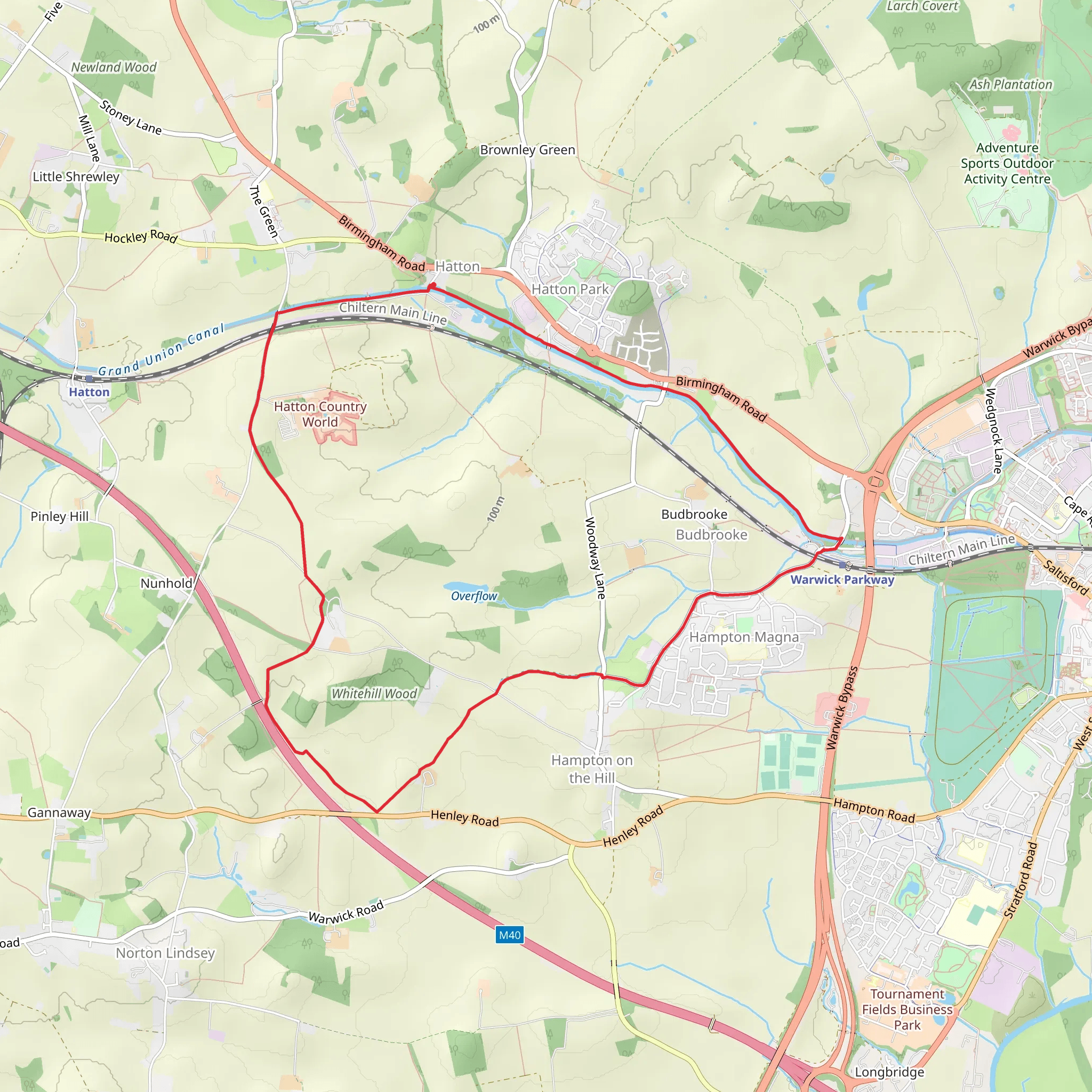 Hatton and Warwick Parkway Loop mobile static map