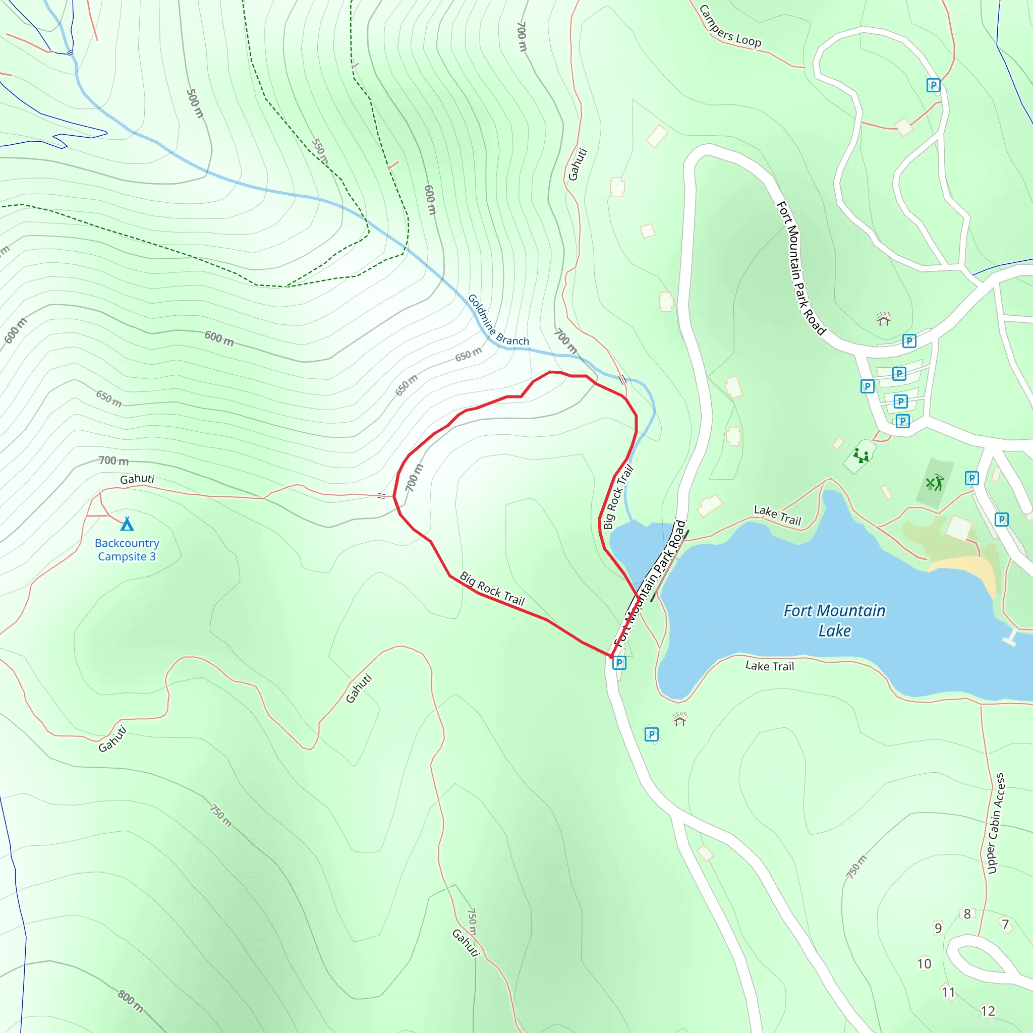 Big Rock Loop Trail mobile static map