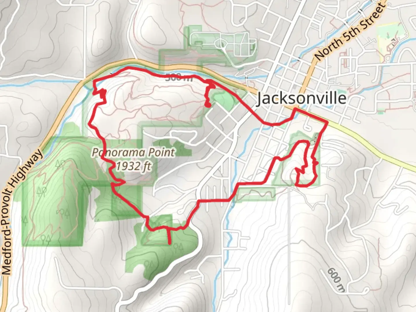 An image depicting the trail Britt Gardens County Park and Doc Griffin Park Loop and its surrounding area.