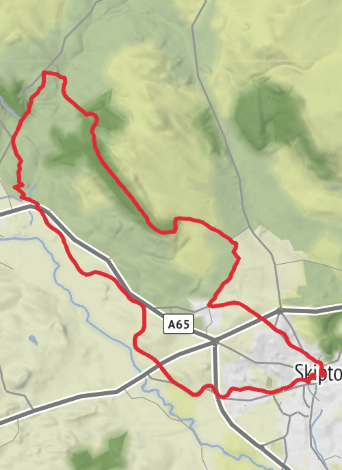 Skipton to Gargrave to Eshton to Flasby loop mobile static map