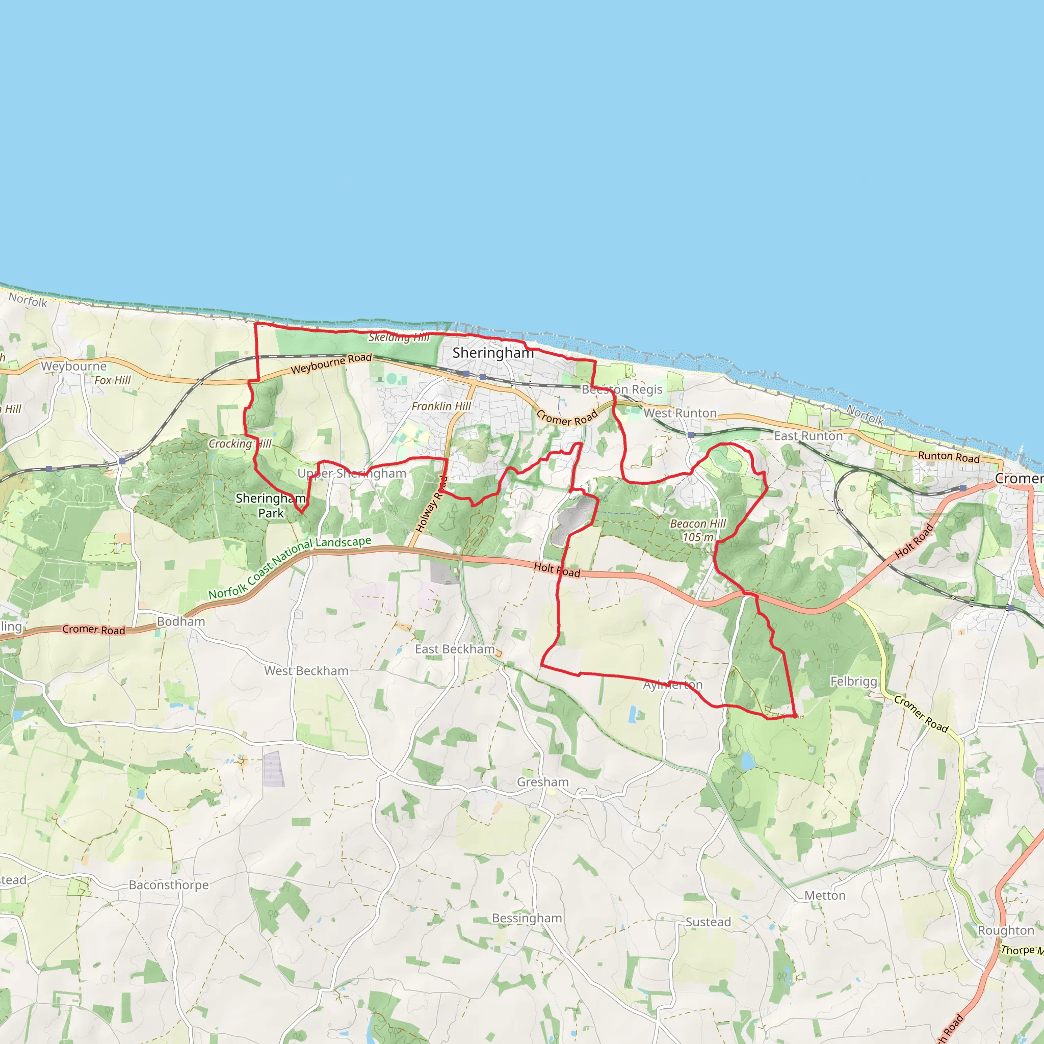 Norfolk Mountain Walk - Felbrigg Estate mobile static map