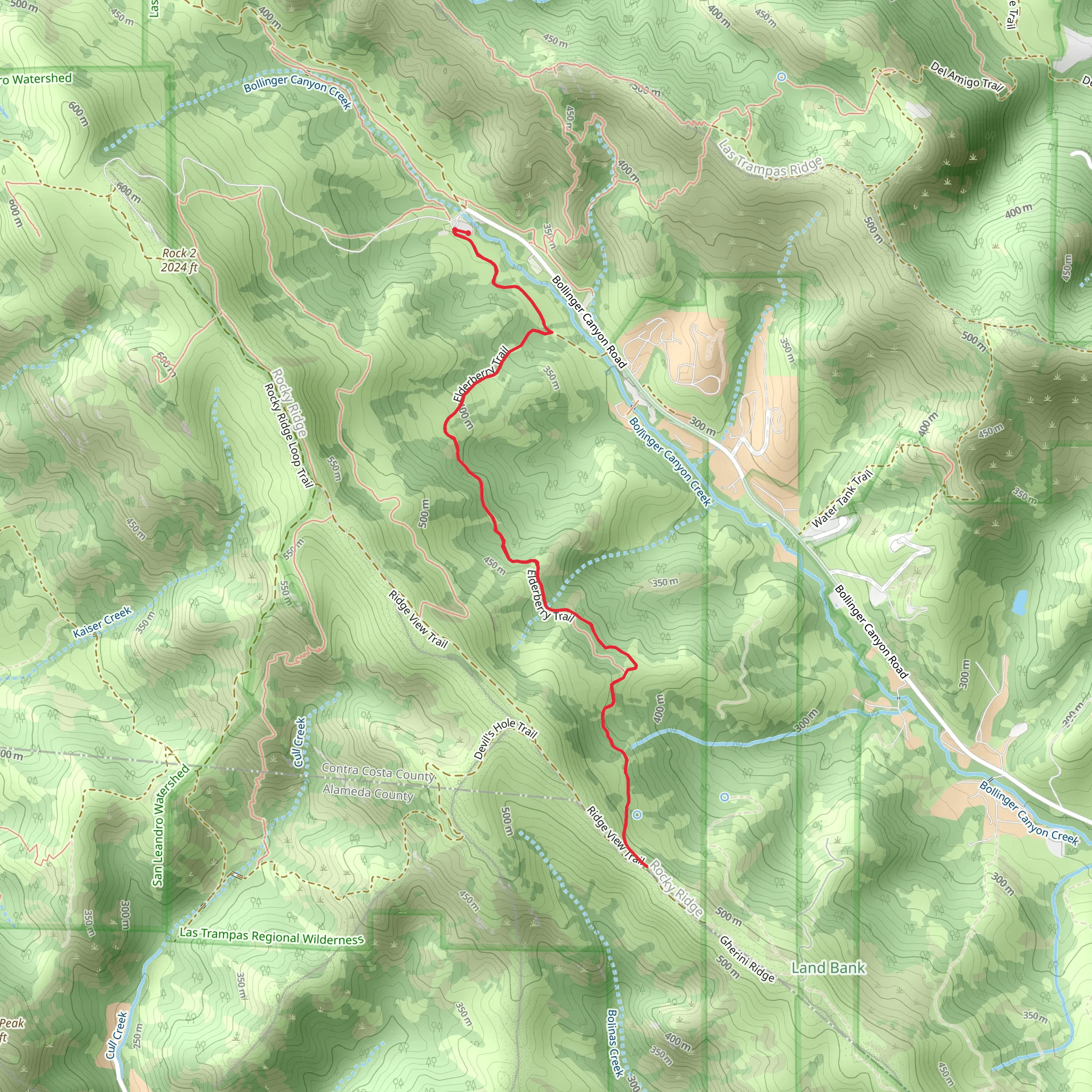 Corral Camp via Elderberry Trail mobile static map