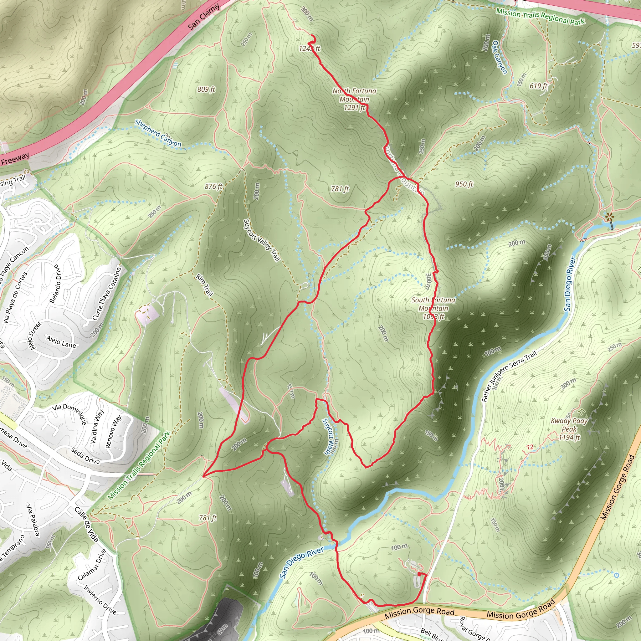 Fortuna Saddle, North Fortuna Mountain and South Fortuna Mountain Loop Trail mobile static map