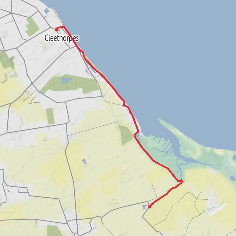 A map preview of the recording Tetney Lock to Cleethorpes.
