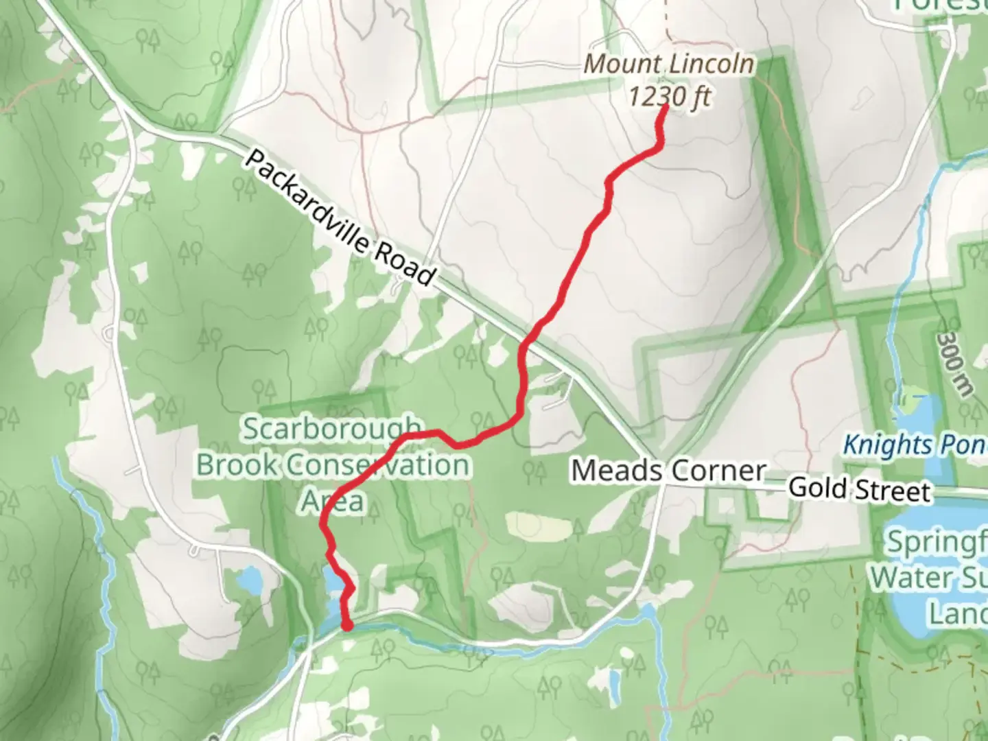 An image depicting the trail Mount Lincoln from Gulf Road and its surrounding area.