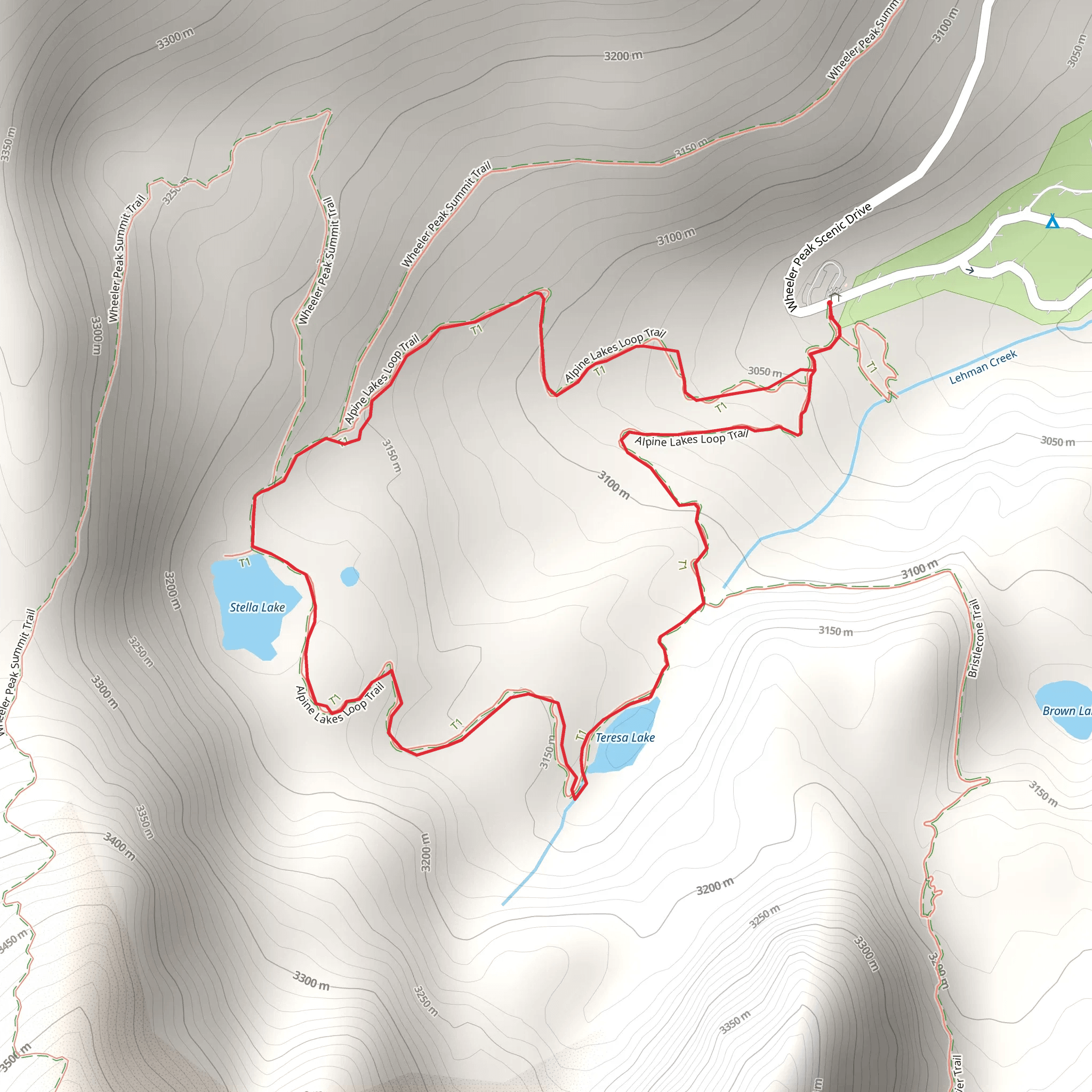 Alpine Lakes Loop Trail mobile static map