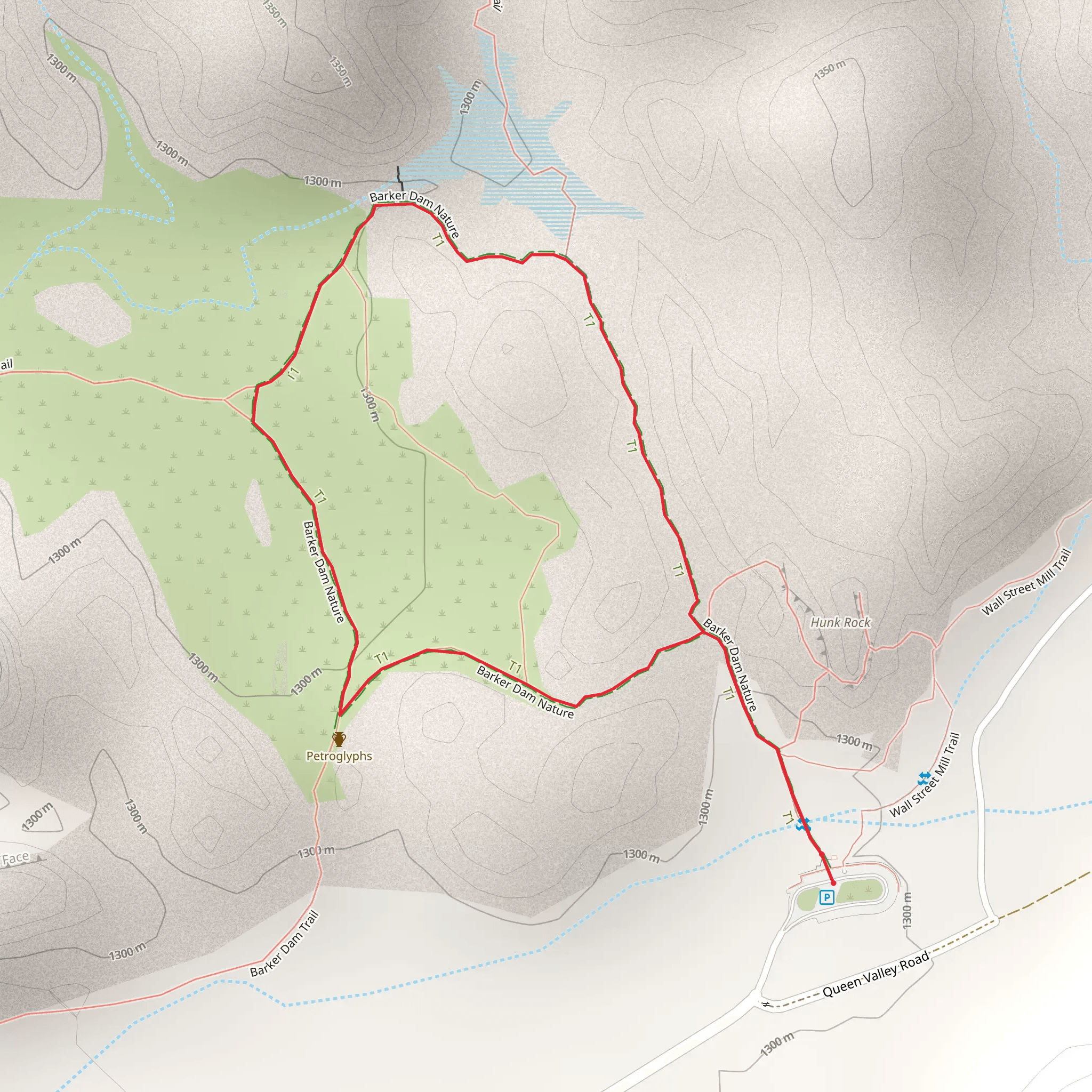 Barker Dam Trail mobile static map