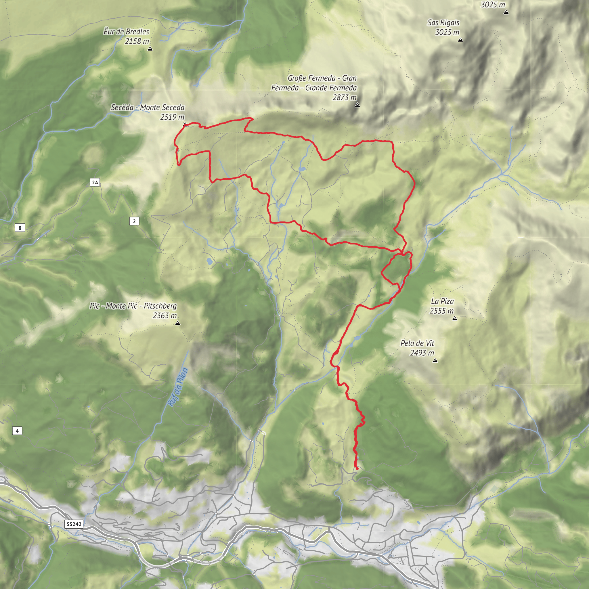 Hike 19 - Seceda_Ridge mobile static map