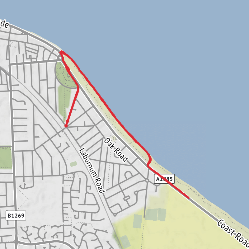 A map preview of the recording Redcar and Cleveland Running.