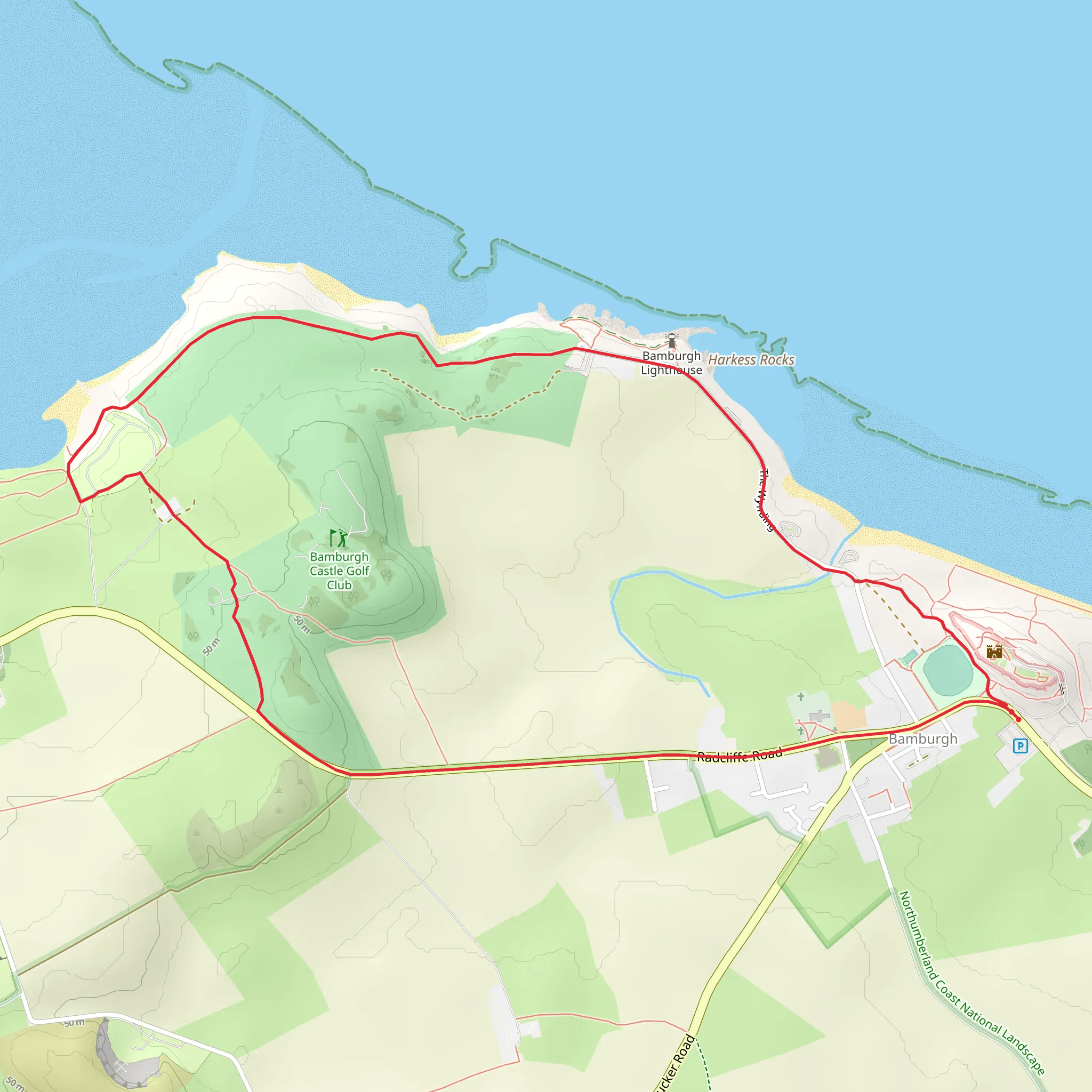 Budle Bay from Bamburgh mobile static map