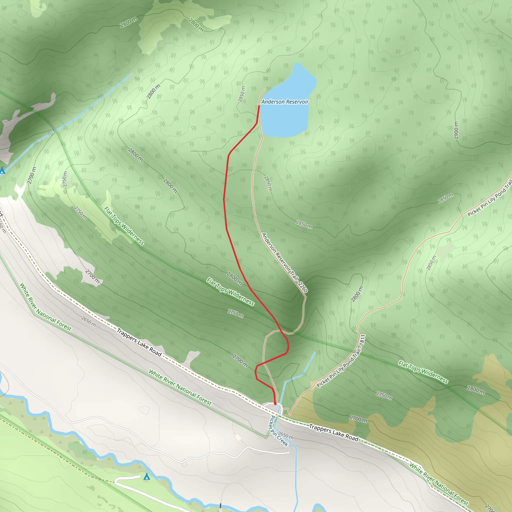 Anderson Reservoir Trail mobile static map
