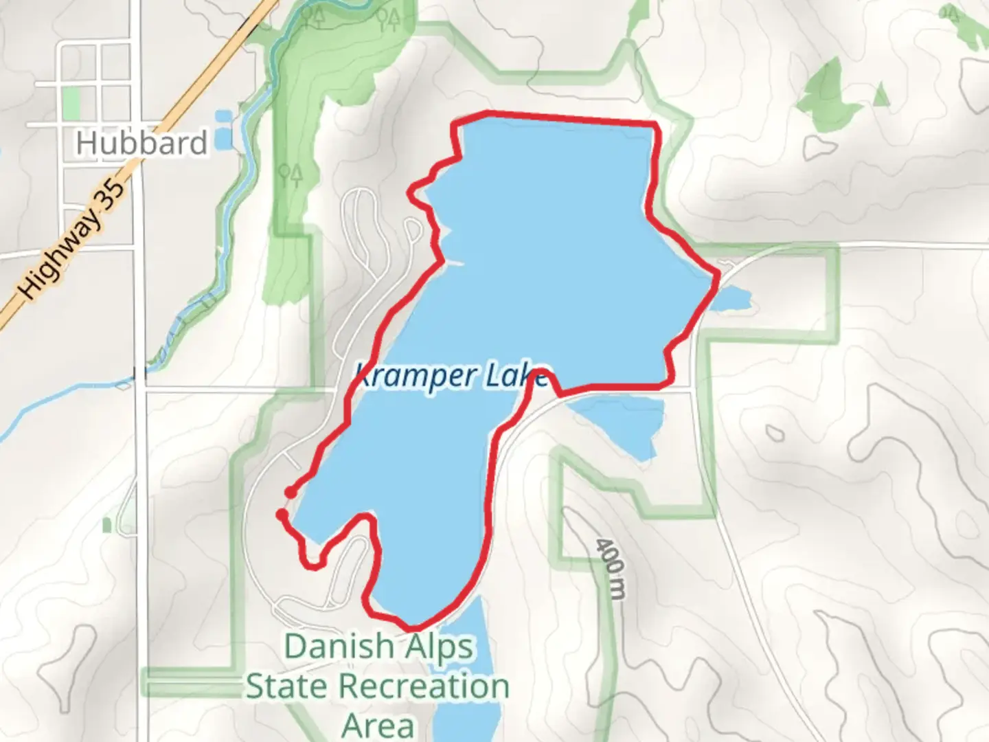 An image depicting the trail Kramper Lake Loop and its surrounding area.
