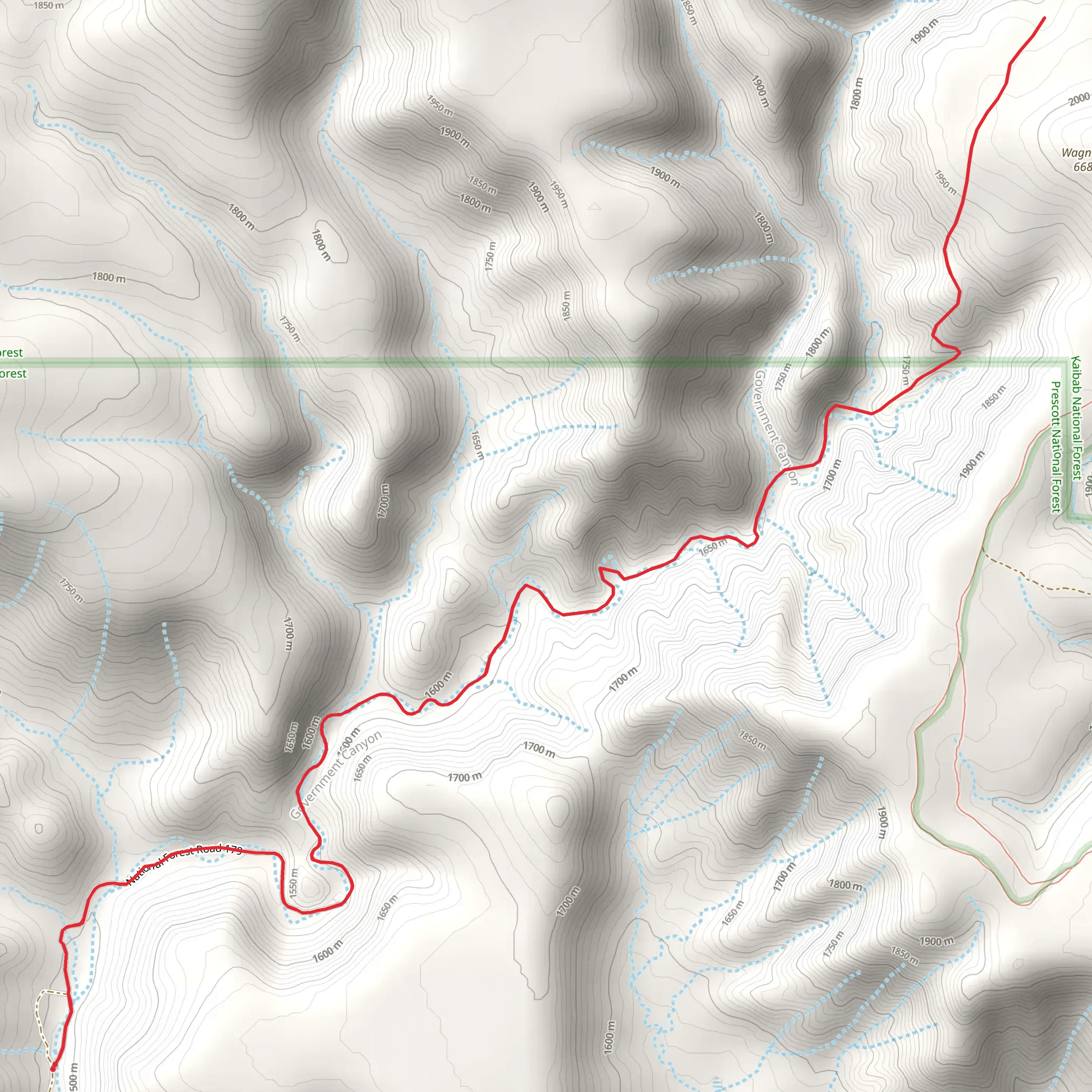 Government Canyon Trail mobile static map