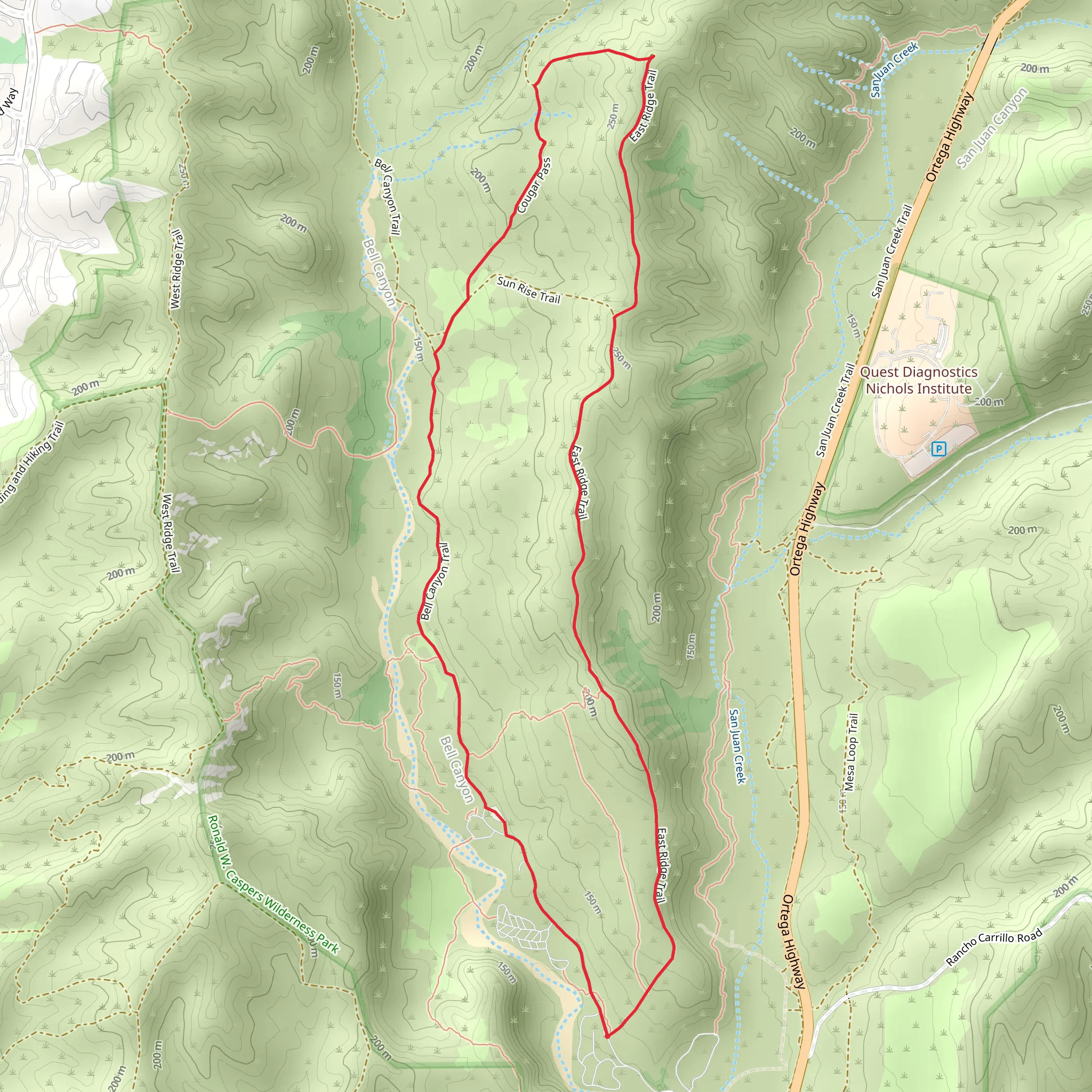 East Ridge and Sun Rise Loop Trail mobile static map