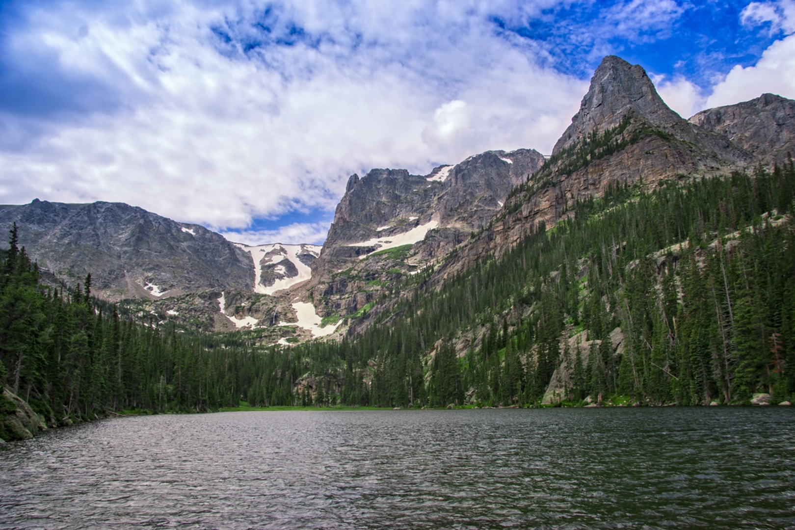 An image depicting the trail The Pool via Fern Lake Trail and its surrounding area.