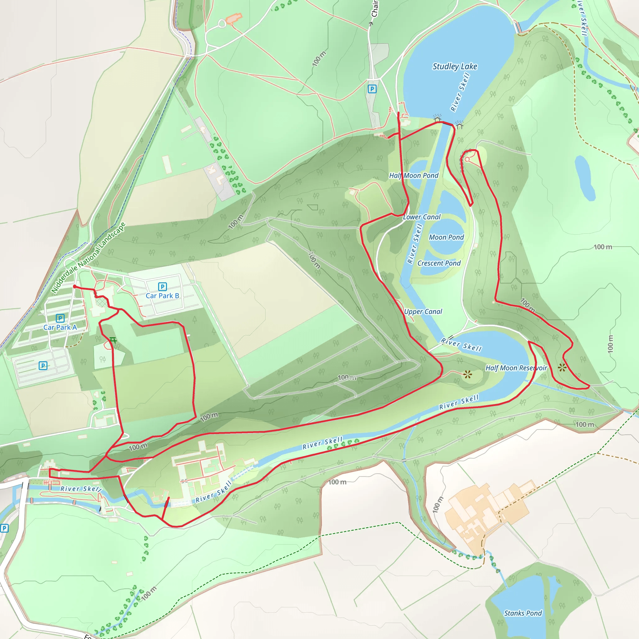 Half Moon Reservoir and Studley Lake mobile static map
