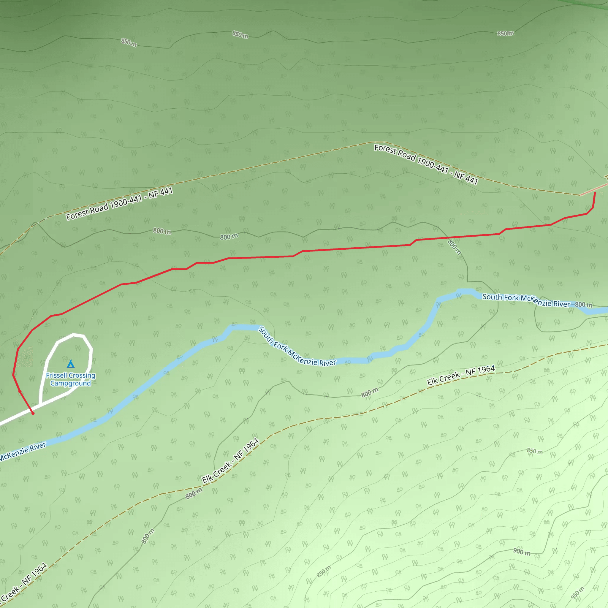 Frissell Crossing Trail mobile static map