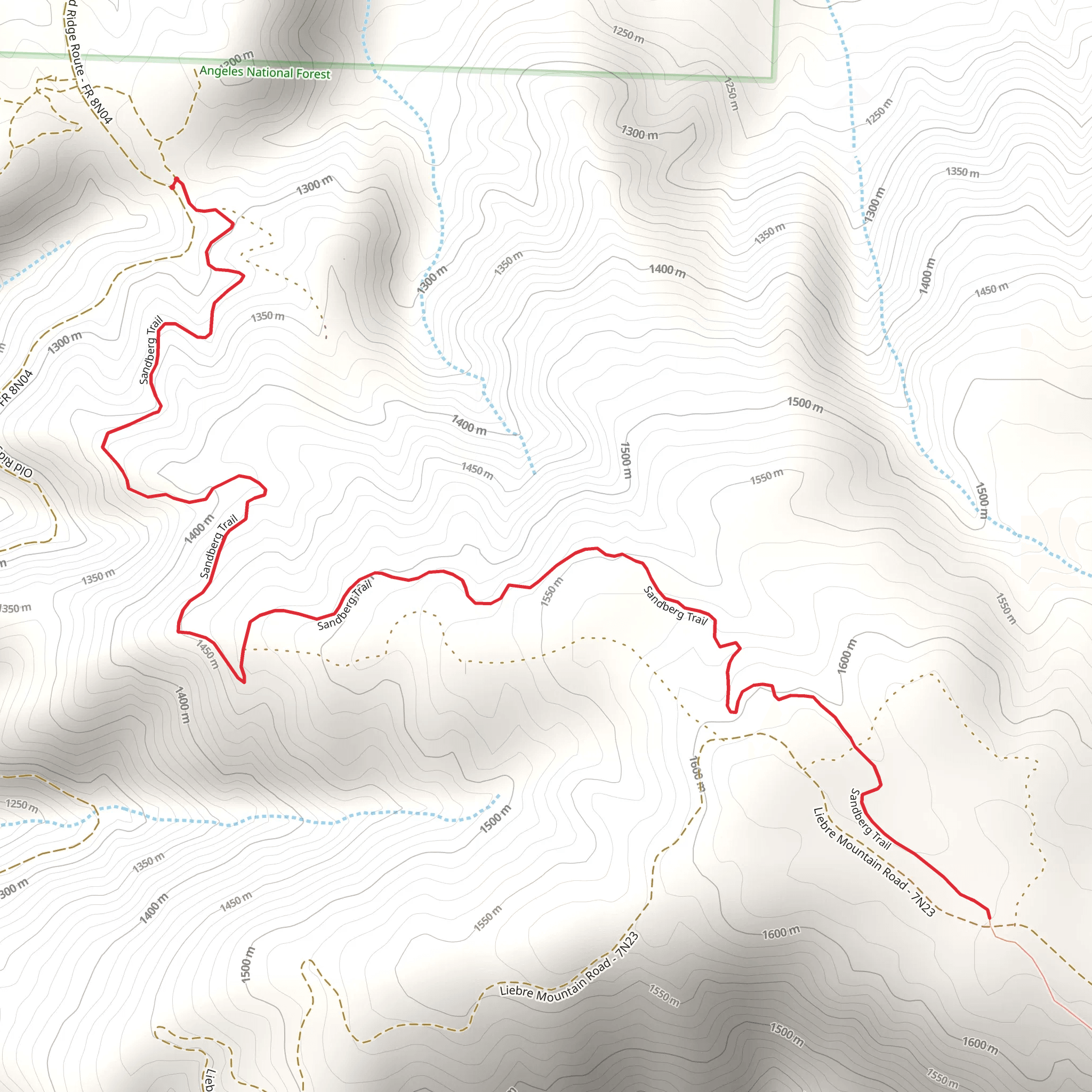 Sandberg Trail mobile static map