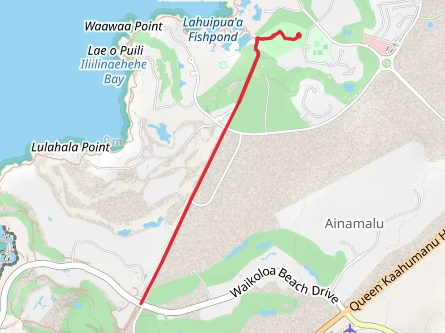 An image depicting the trail Kiholo-Puako Trail and its surrounding area.