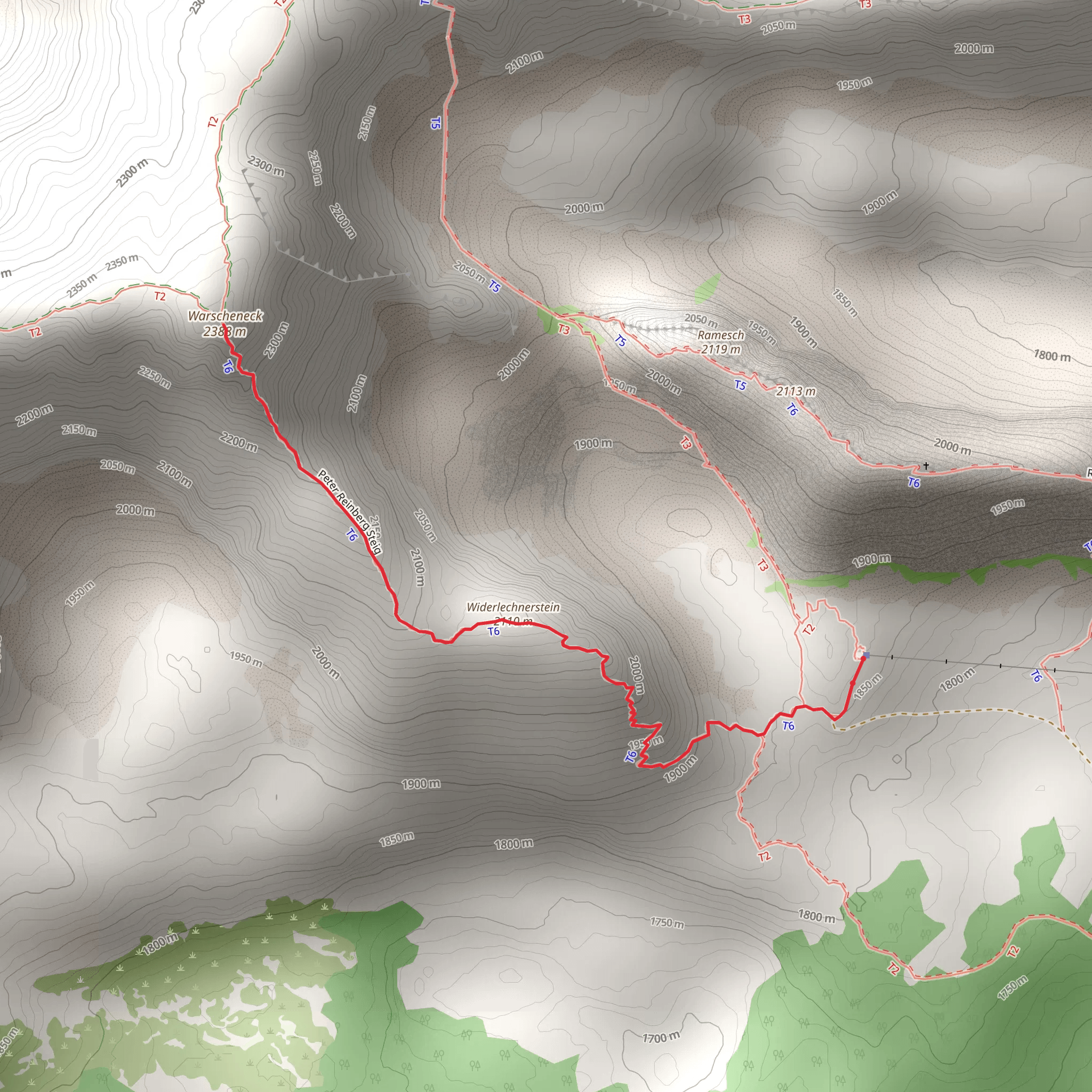 Warscheneck Peak - south-east ridgeline mobile static map