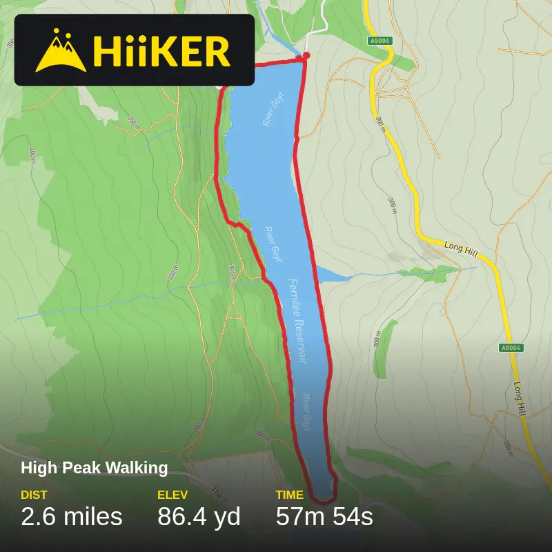A map preview of the recording High Peak Walking.