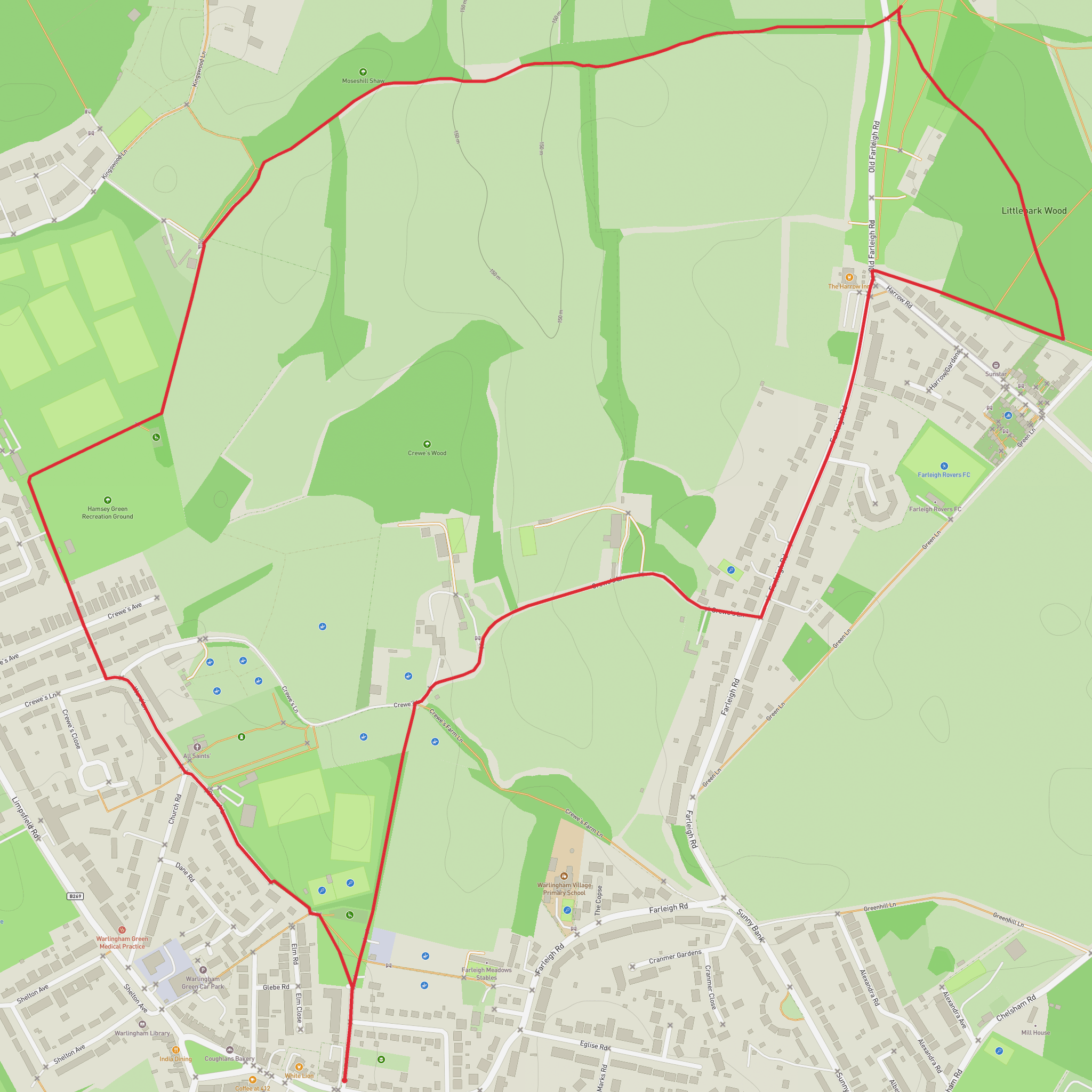 Surrey - Warlngham Northern Loop mobile static map