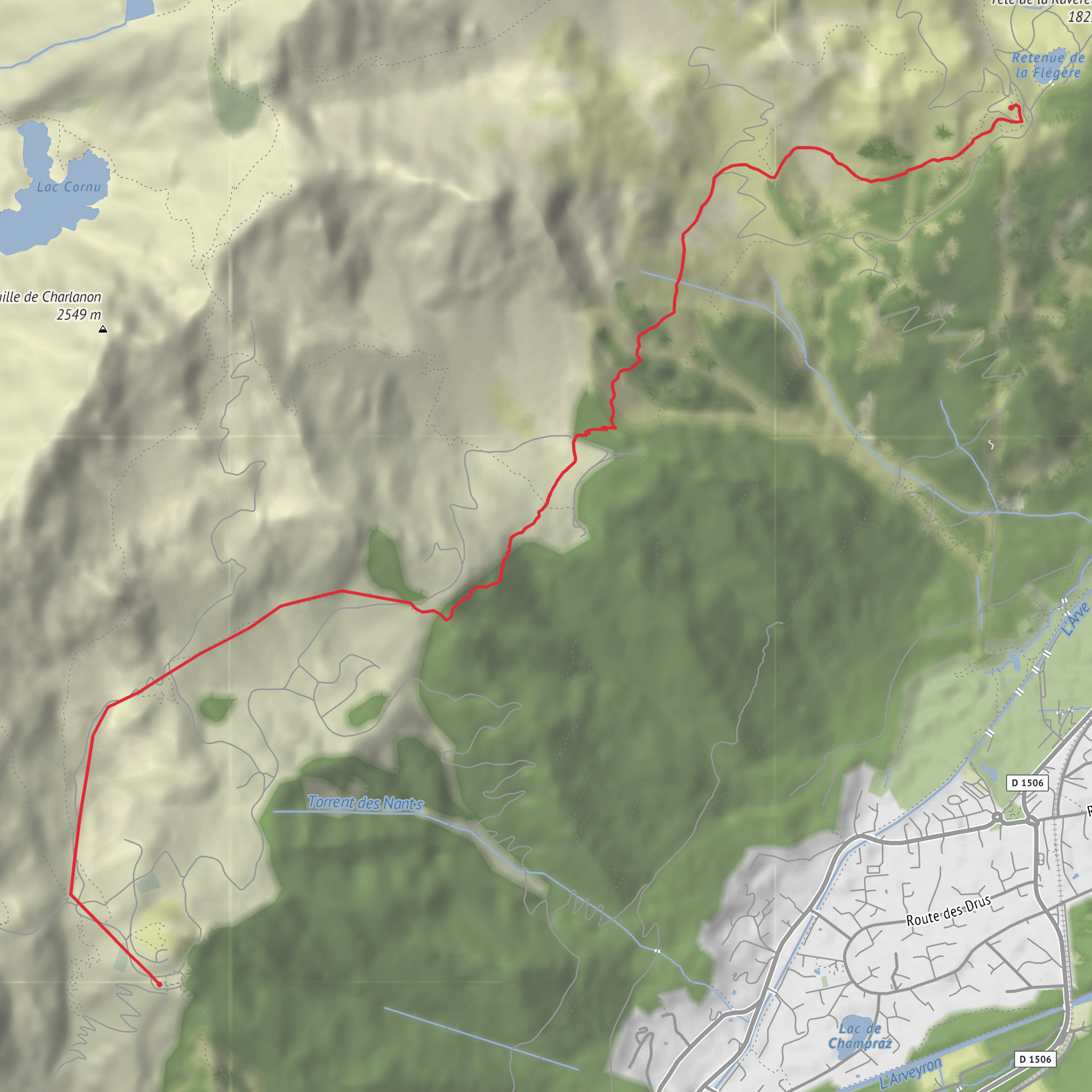 Gran Balcon Sud from Chamonix-Mont-Blanc mobile static map