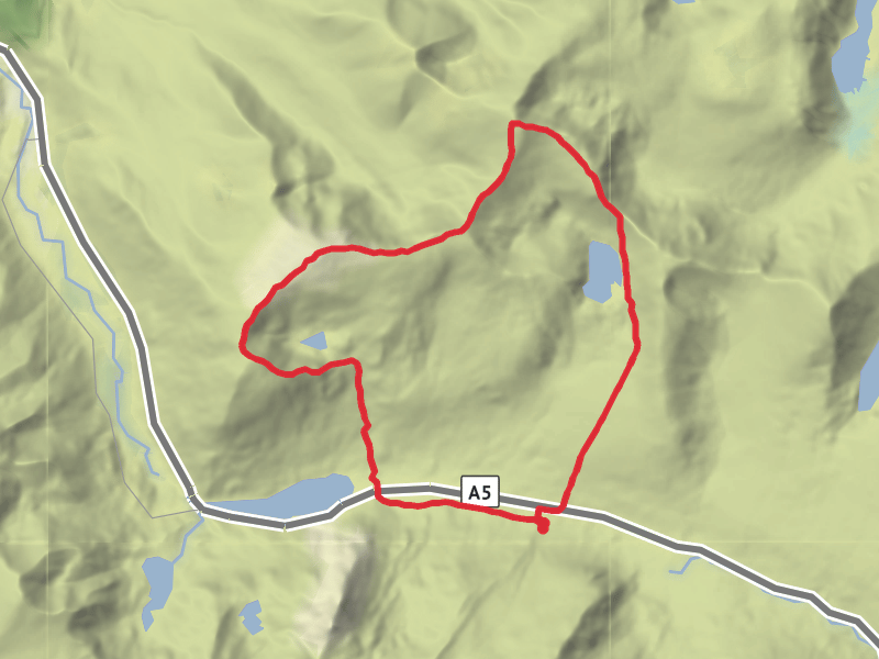 Pen Yr Ole Wen, Carnedd Daffyd, Carnedd Llewelyn & Ffynnon Llugwy Reservoir circular thumbnail