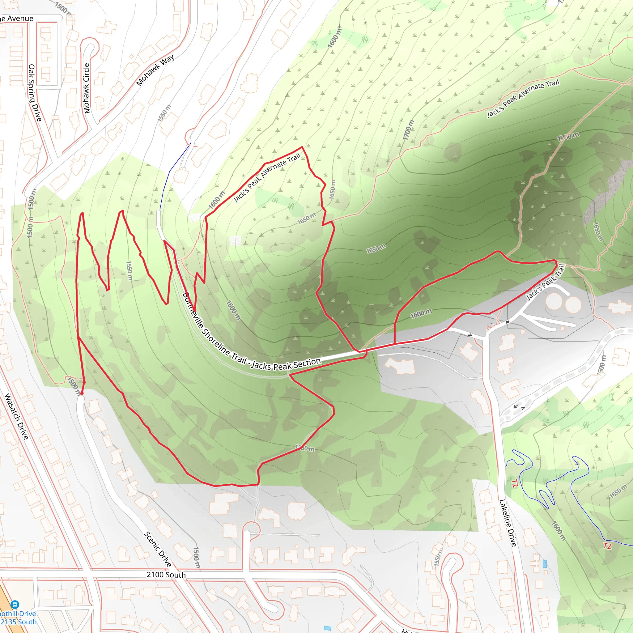 Jacks Peak Alternate Trail mobile static map