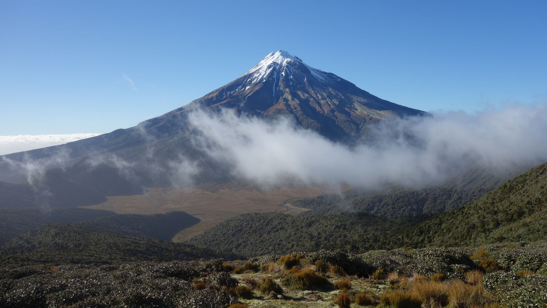 An image depicting the trail Pouakai Circuit and its surrounding area.